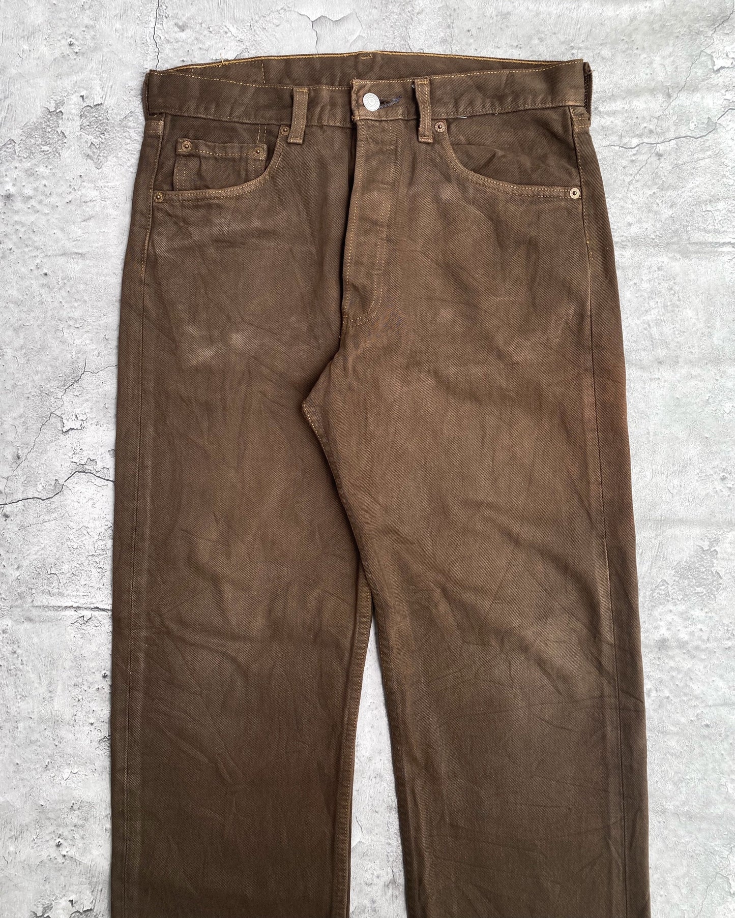 1990S DARK BROWN LEVI'S 501 JEANS SIZE (32X34)