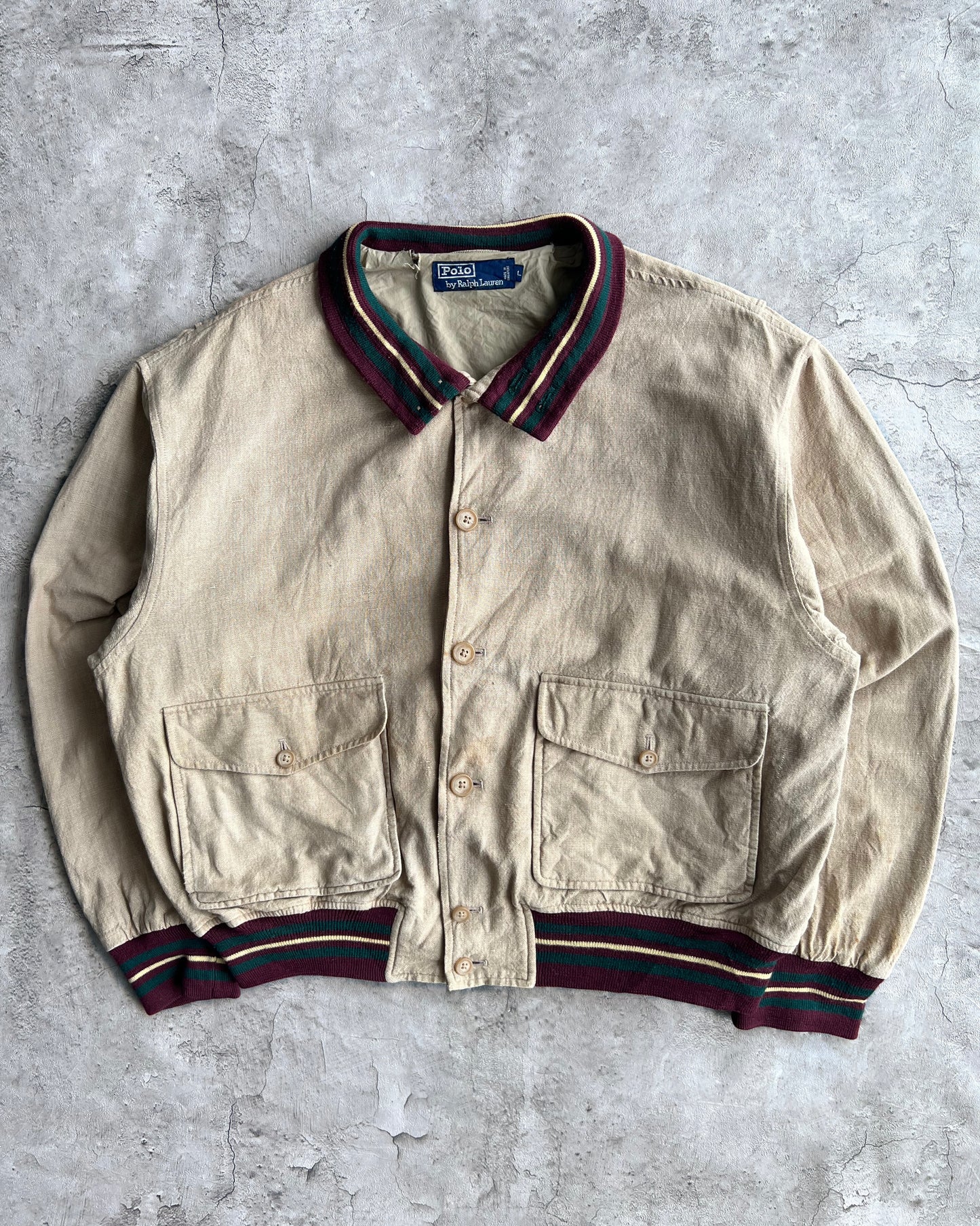 1990S RALPH LAUREN DOUBLE POCKET CROPPED JACKET (L)