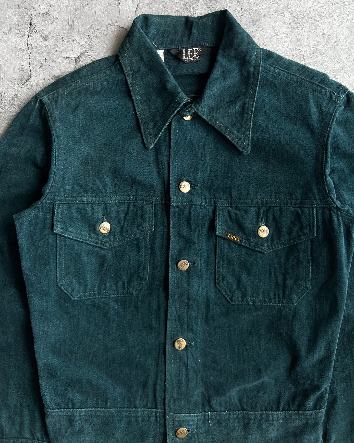 1970S LEE MOLESKIN FOREST GREEN DOUBLE POCKET JACKET (M)