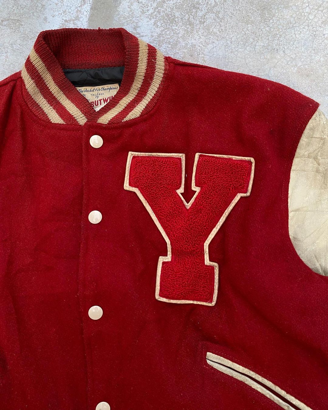 1950s ‘Y’ Letterman Leather Sleeves Varsity Jacket