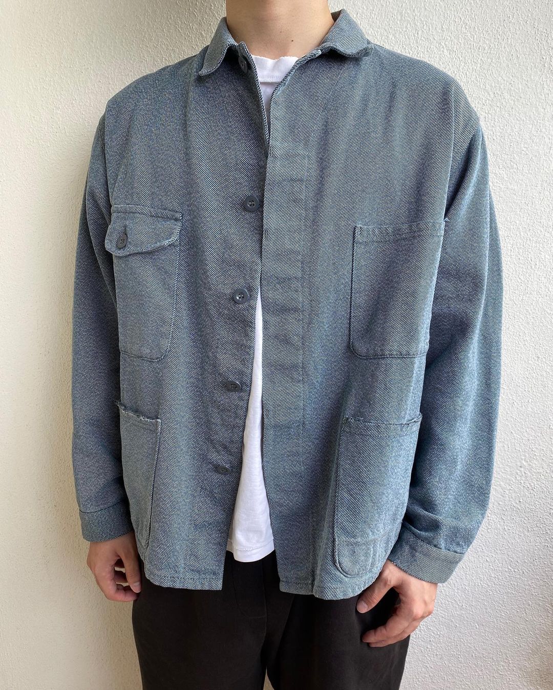1970S SALT & PEPPER FRENCH WORKWEAR (M/L)