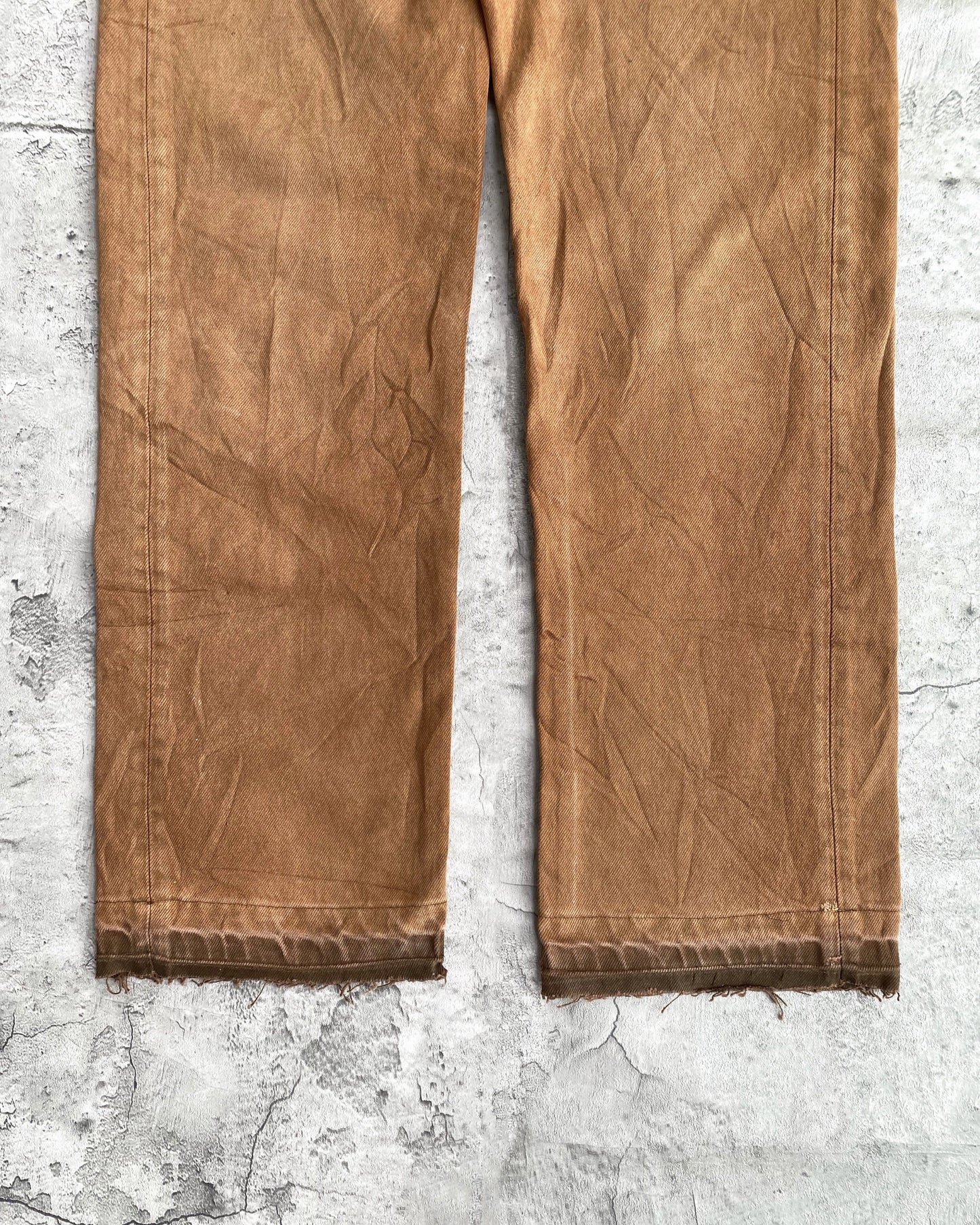 1980S FADED BROWN LEVI'S 501 RELEASED HEM JEANS (29X29)