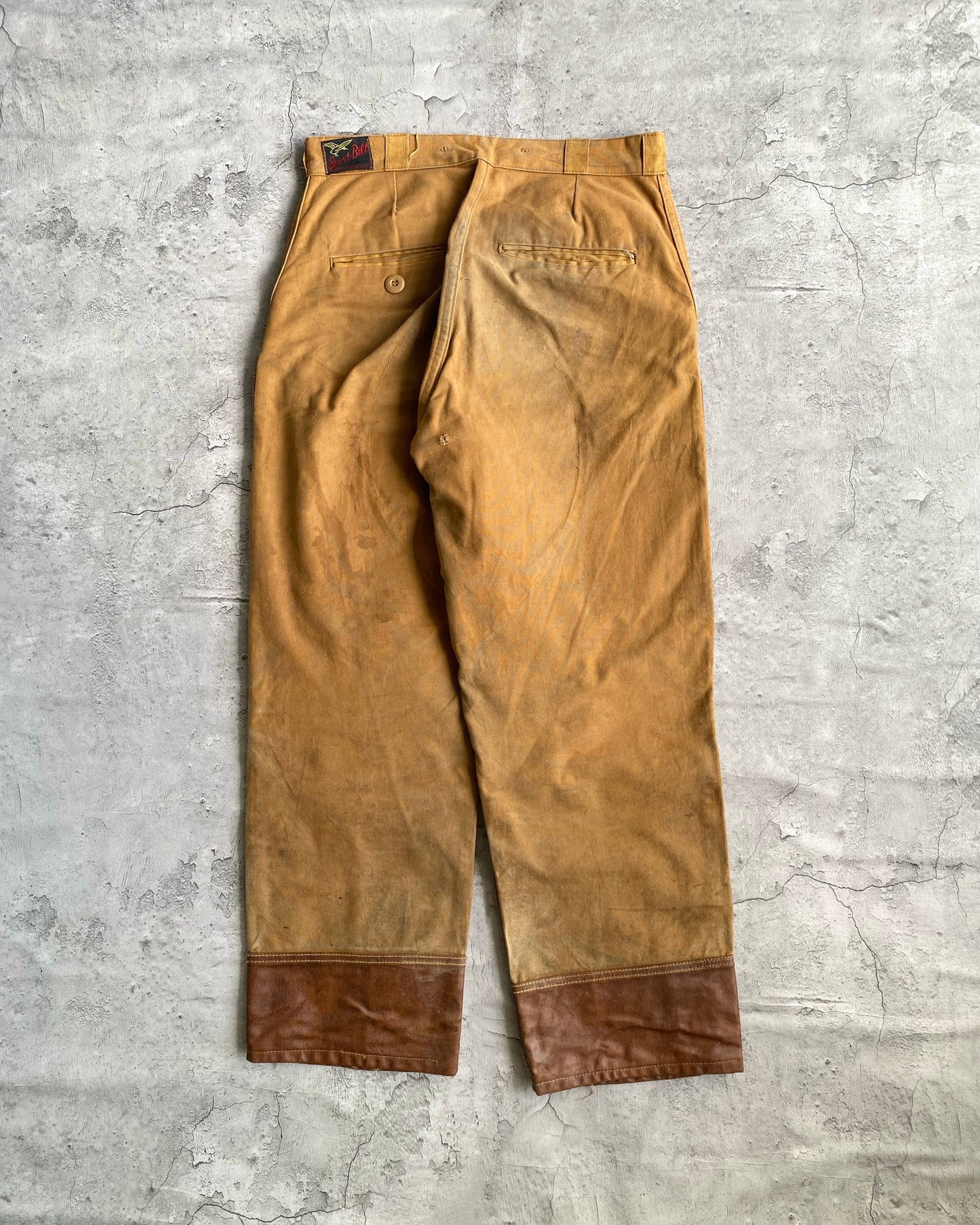 1970S LEATHER DOUBLE KNEE HUNTING TROUSERS (30-32)