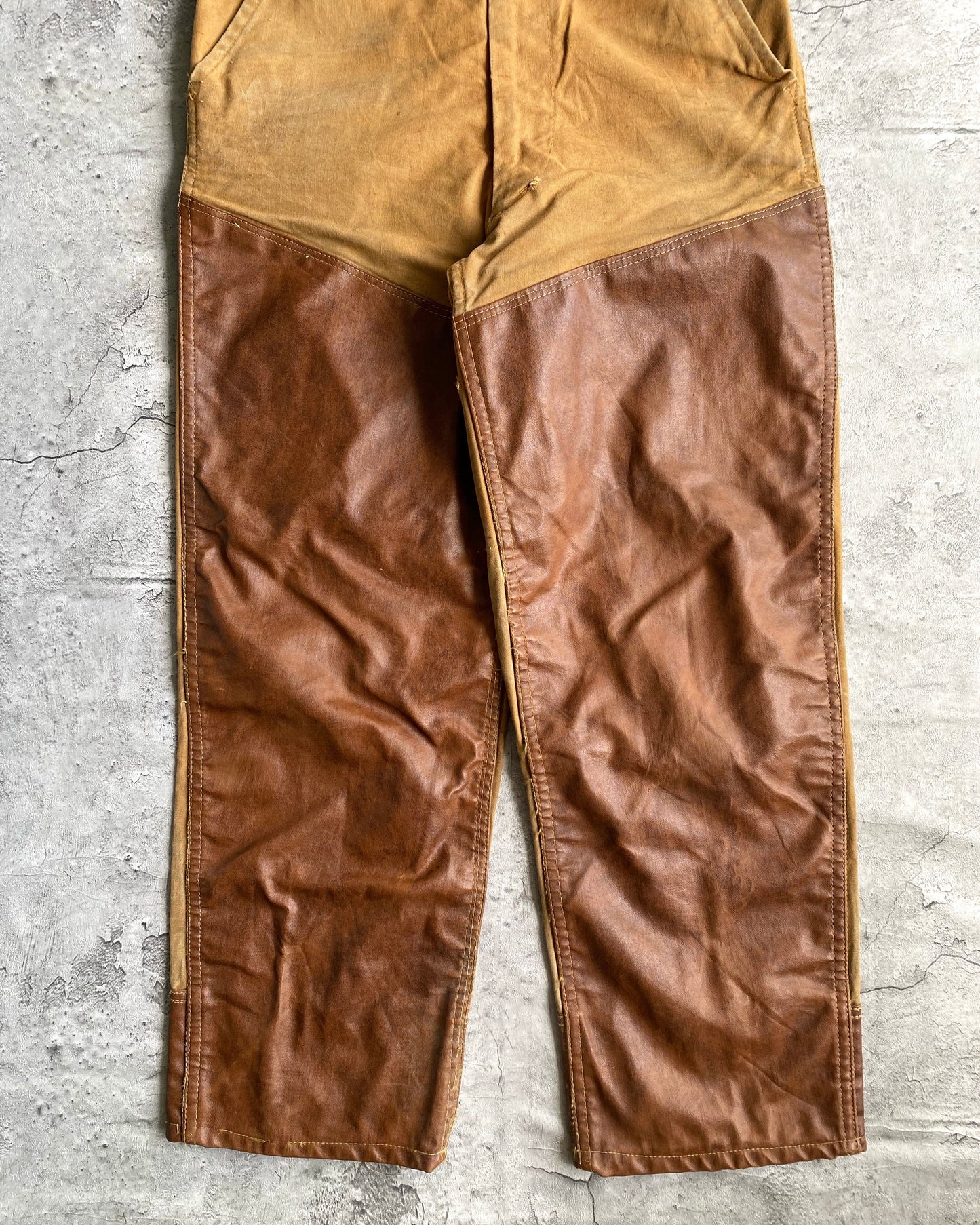 1970S LEATHER DOUBLE KNEE HUNTING TROUSERS (30-32)