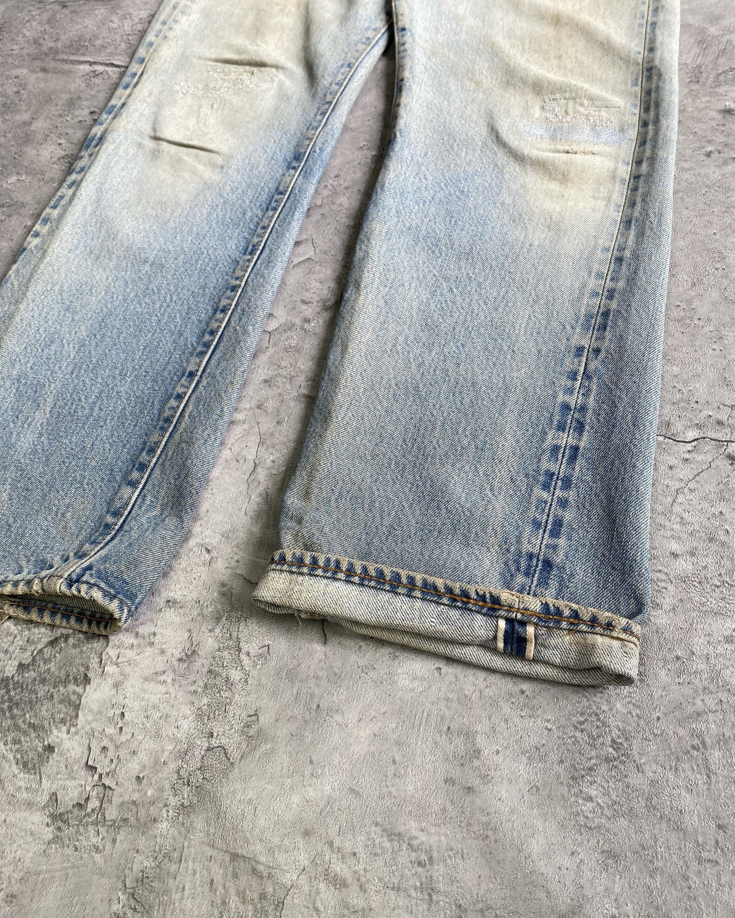 1980S MUD WASH LEVI'S 501 REDLINE SELVEDGE JEANS (30X31)