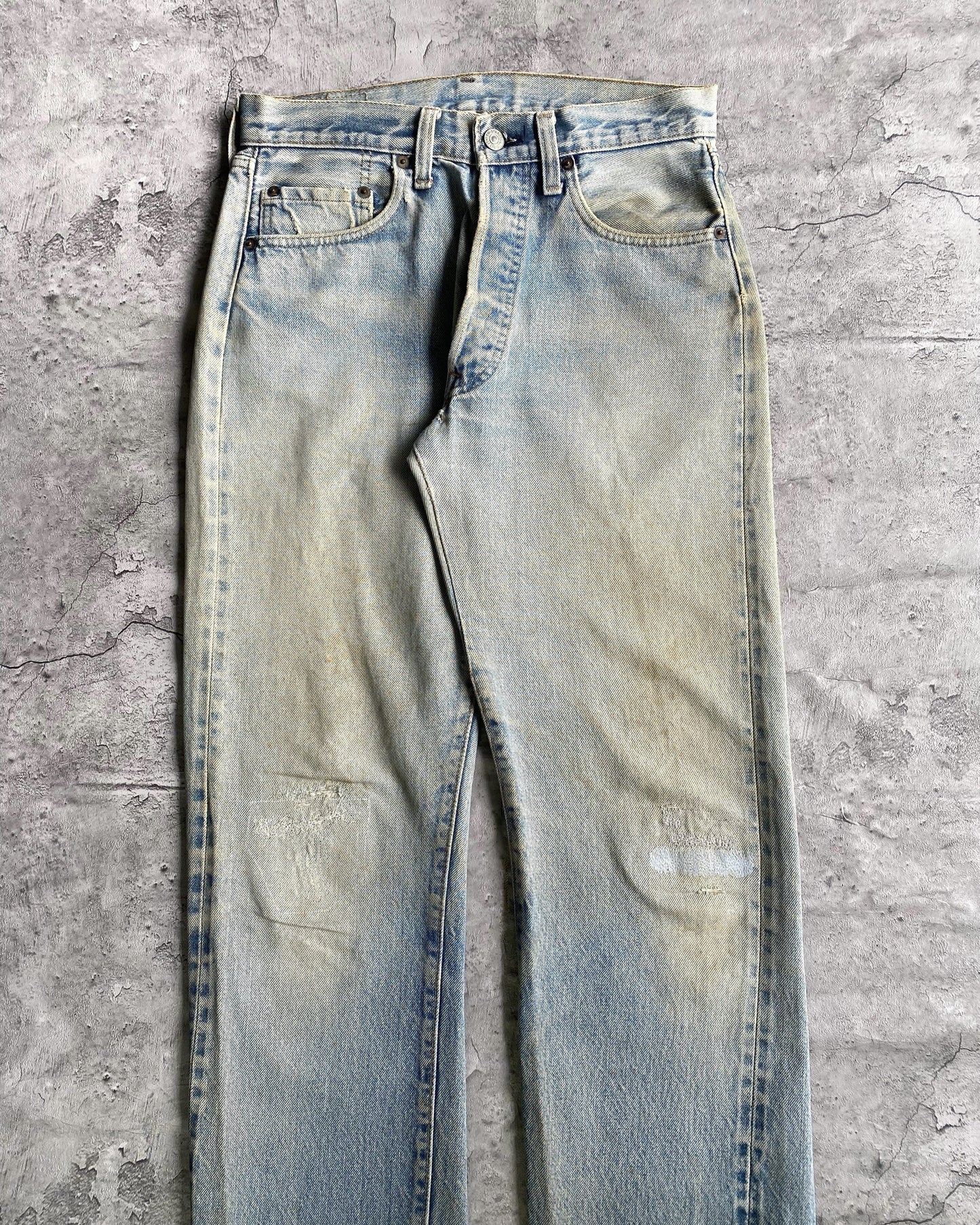 1980S MUD WASH LEVI'S 501 REDLINE SELVEDGE JEANS (30X31)