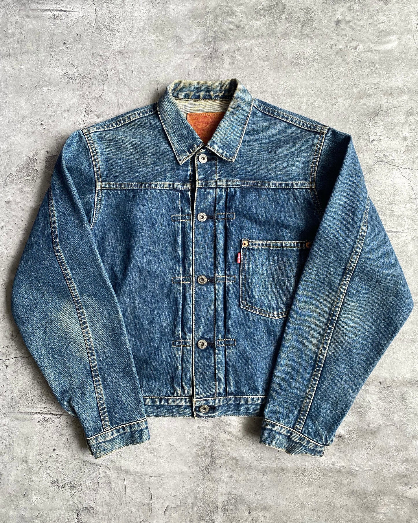 1990S DARK WASHED LEVI'S BIG E TYPE I DENIM JACKET (M)
