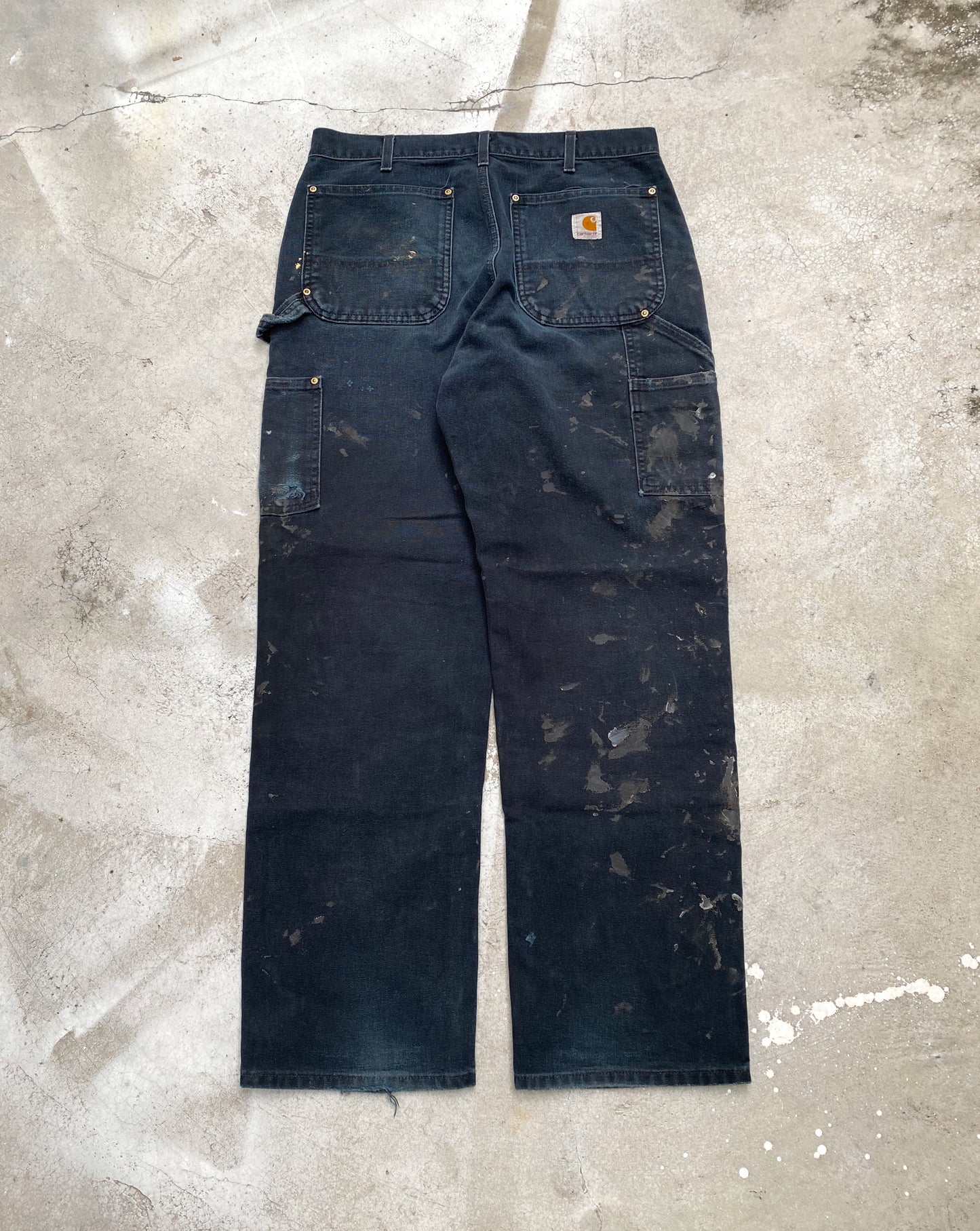 1990s Black Carhartt Double Knee Pants (32x30)