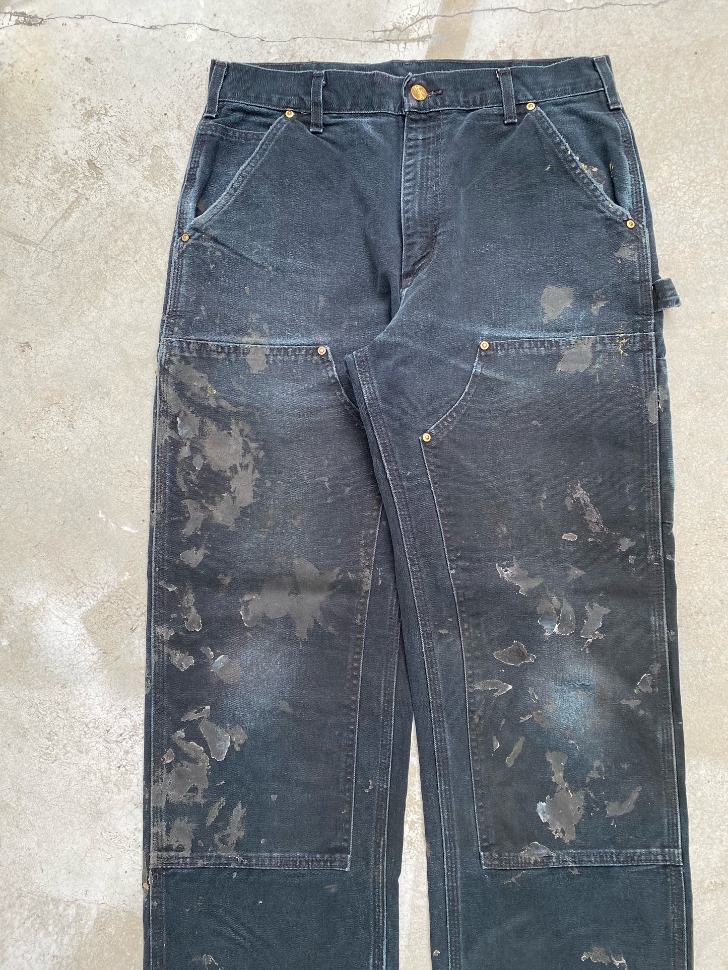 1990s Black Carhartt Double Knee Pants (32x30)