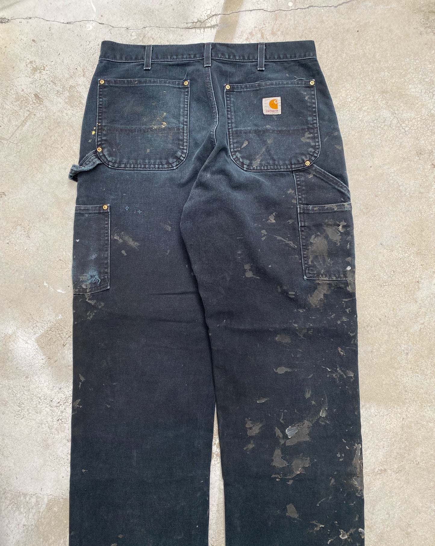 1990s Black Carhartt Double Knee Pants (32x30)