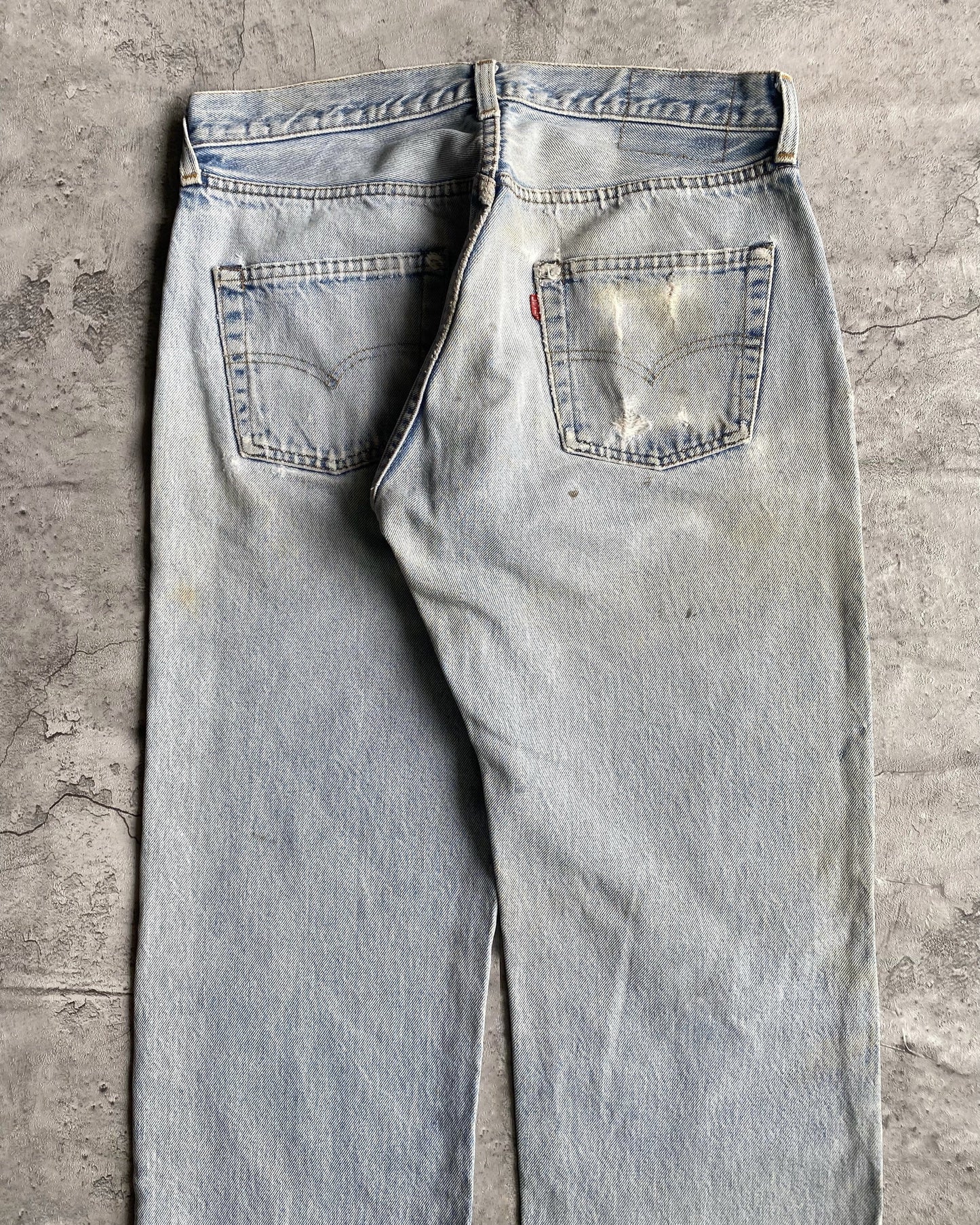 1980S LEVI'S 501 DISTRESSED REDLINE SELVEDGE JEANS (33X36)