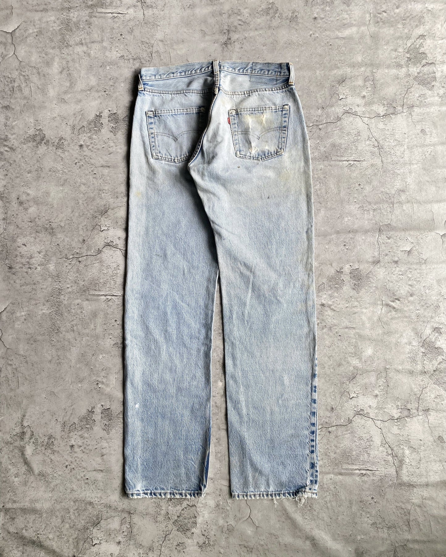 1980S LEVI'S 501 DISTRESSED REDLINE SELVEDGE JEANS (33X36)