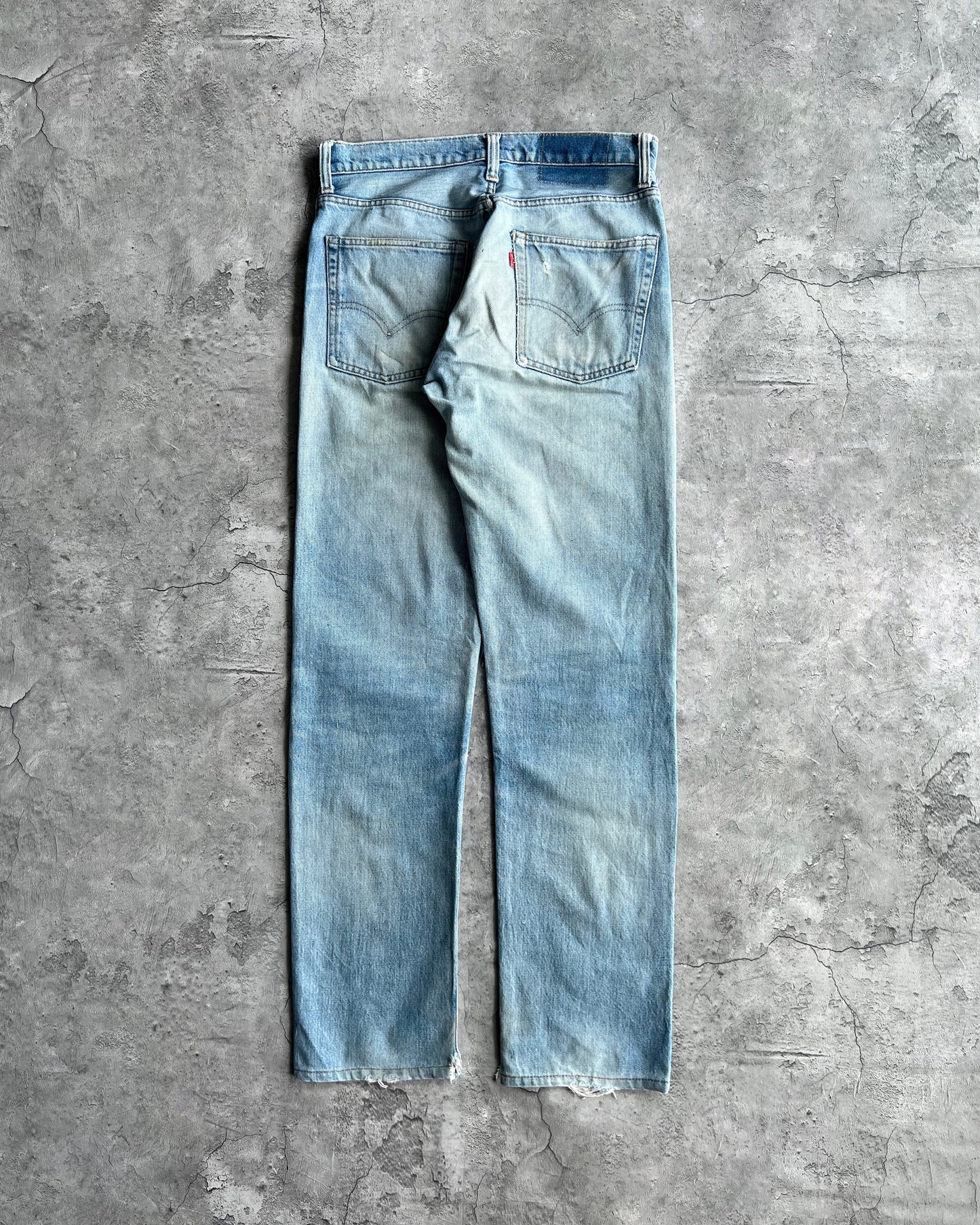 1970S FADED WASHED LEVI'S 505 DISTRESSED JEANS (30X31)