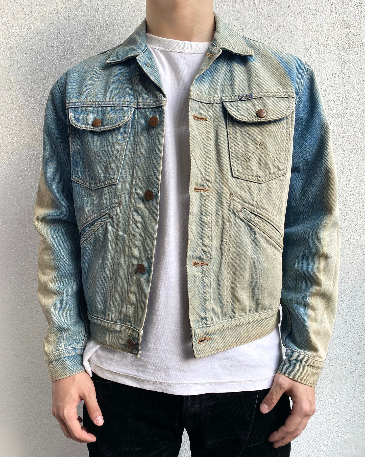 2000S SUN BLEACHED WRANGLER DENIM JACKET (S-L)