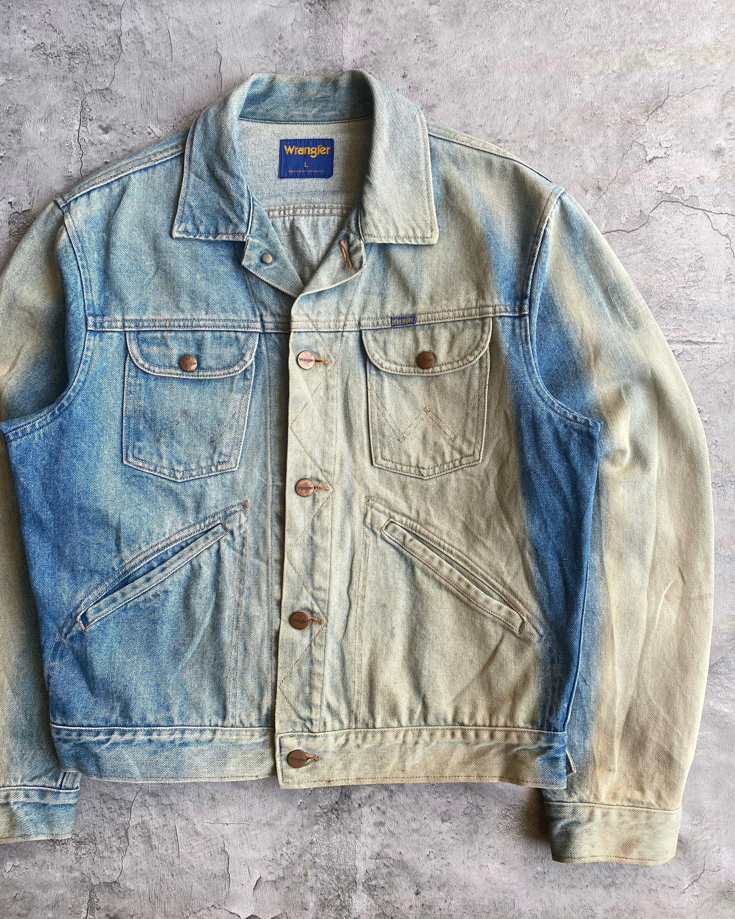 2000S SUN BLEACHED WRANGLER DENIM JACKET (S-L)
