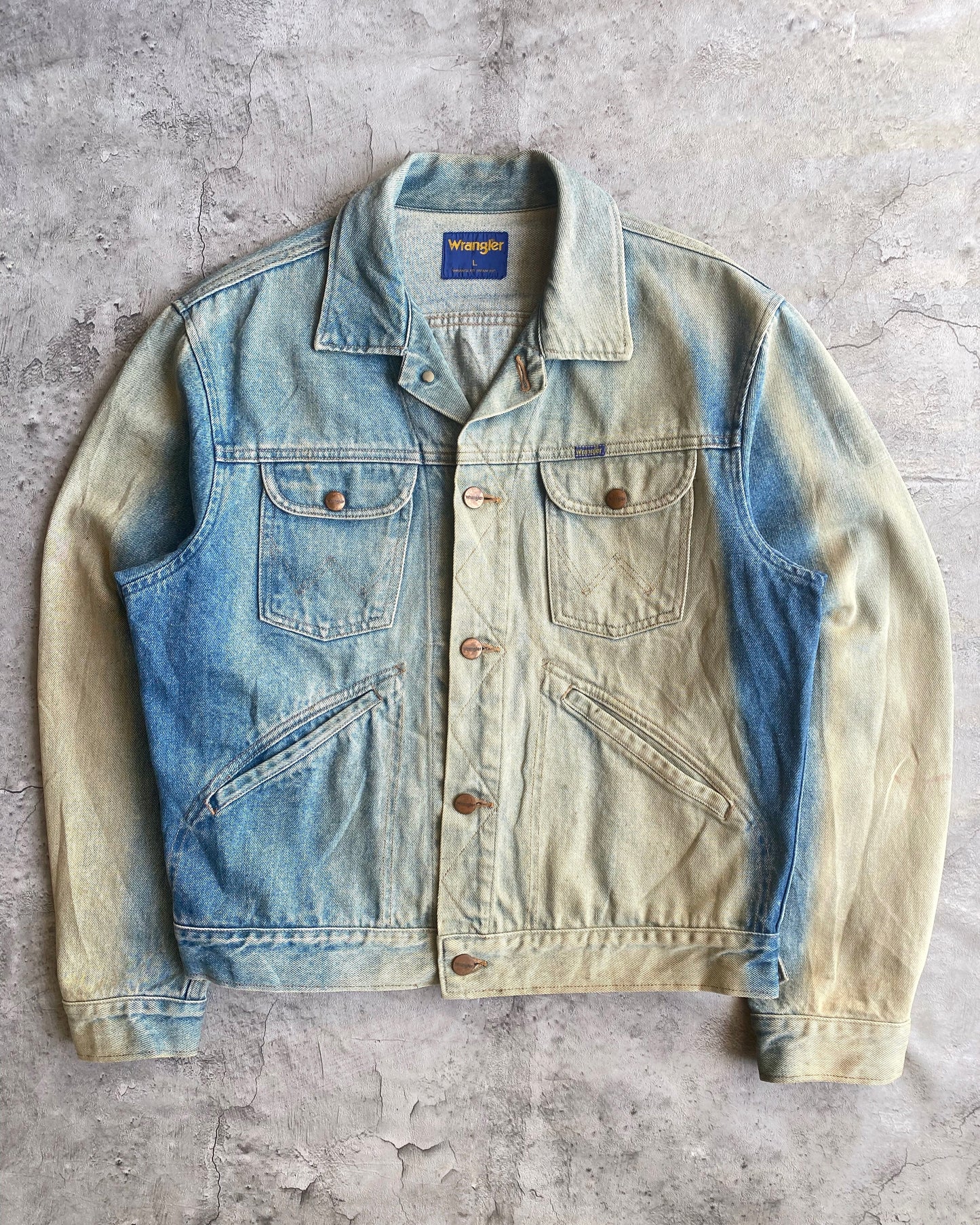 2000S SUN BLEACHED WRANGLER DENIM JACKET (S-L)