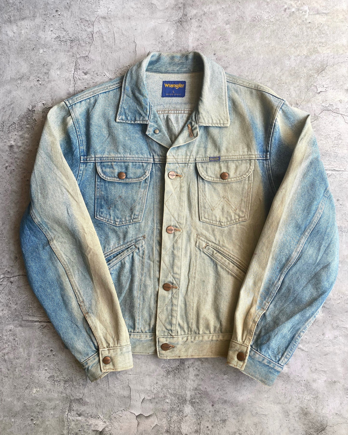 2000S SUN BLEACHED WRANGLER DENIM JACKET (S-L)