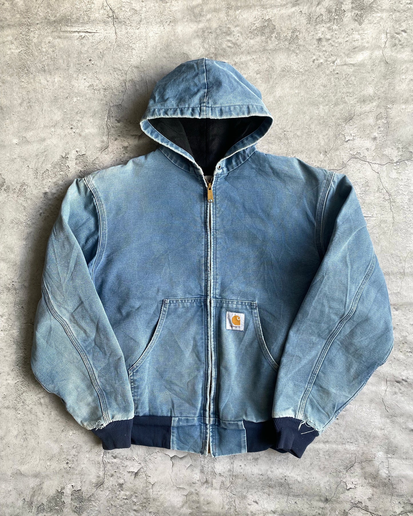 1990S FADED CARHARTT HOODED JACKET (M/L)