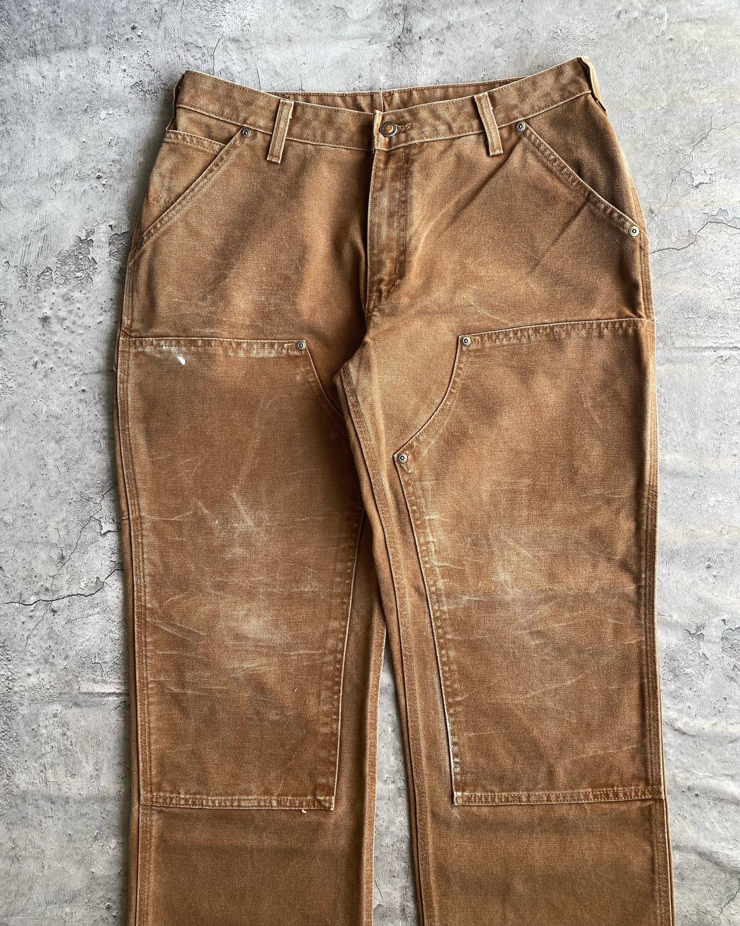 1990S BROWN CARHARTT DOUBLE KNEE RELEASED HEM PANTS (32X28)