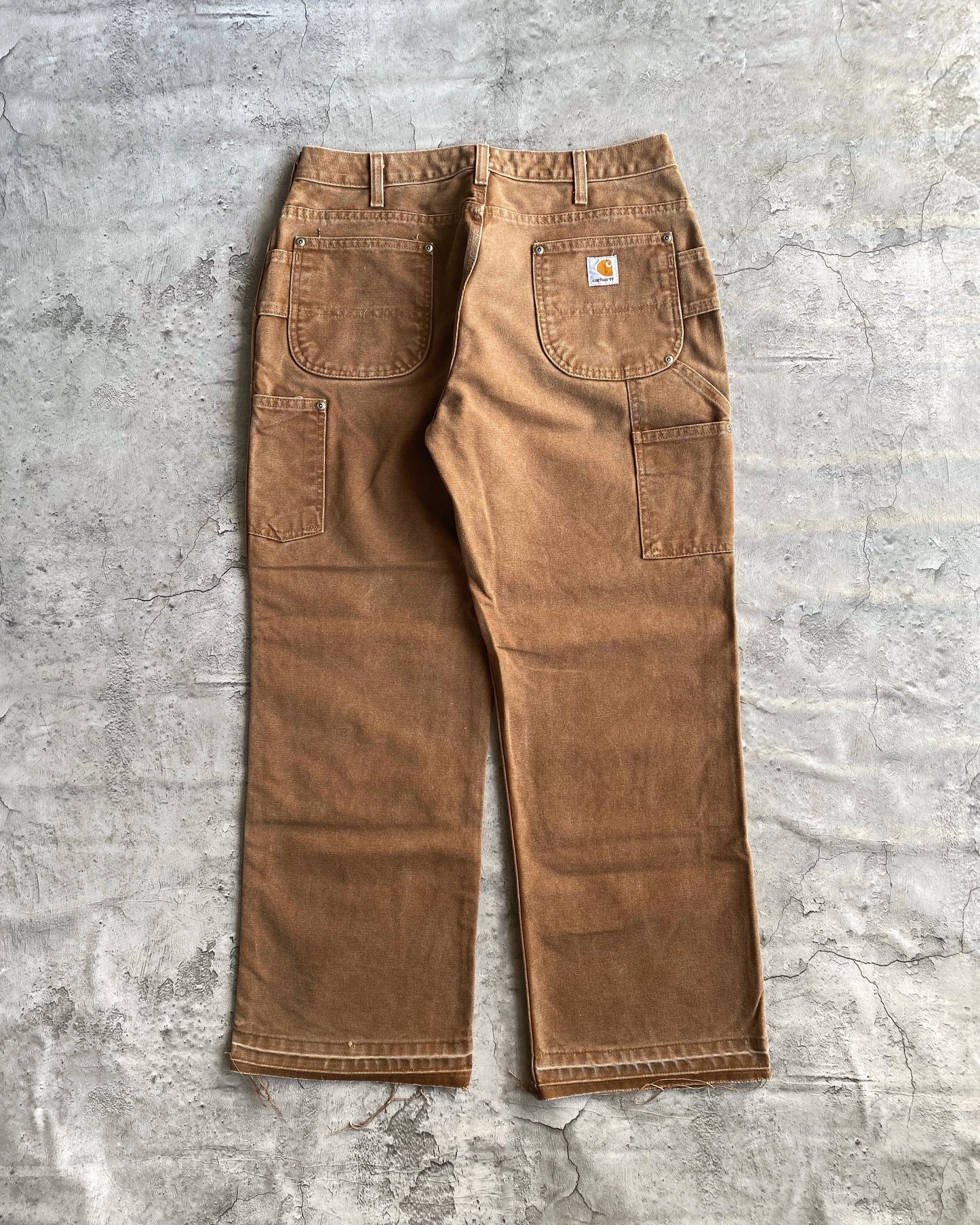 1990S BROWN CARHARTT DOUBLE KNEE RELEASED HEM PANTS (32X28)