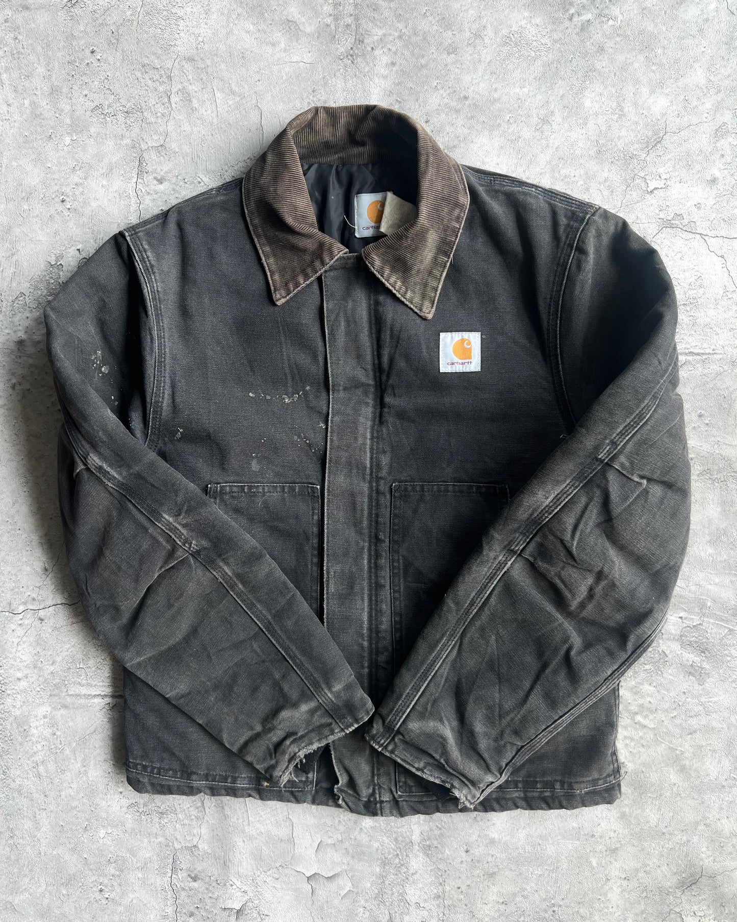1990S FADED BLACK CARHARTT ARCTIC WORK JACKET (M/L)