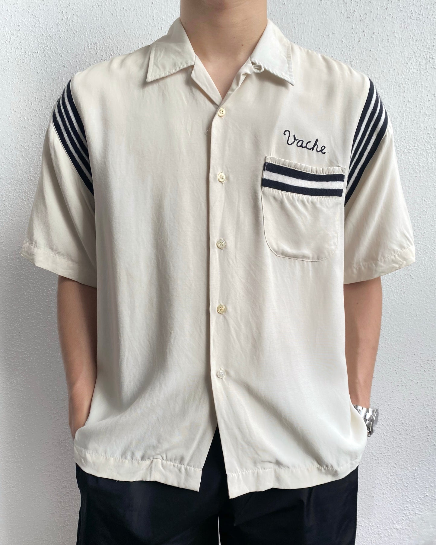 1980S ‘PARADISE’ RAYON BOWLING SHIRT (M/L)