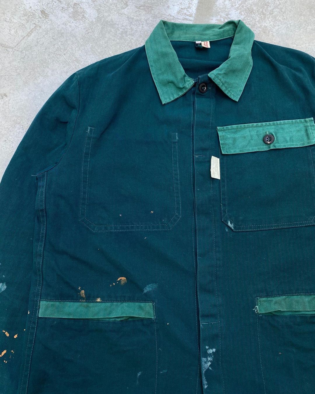 1980s Two-Tone Painted French Herringbone Workwear