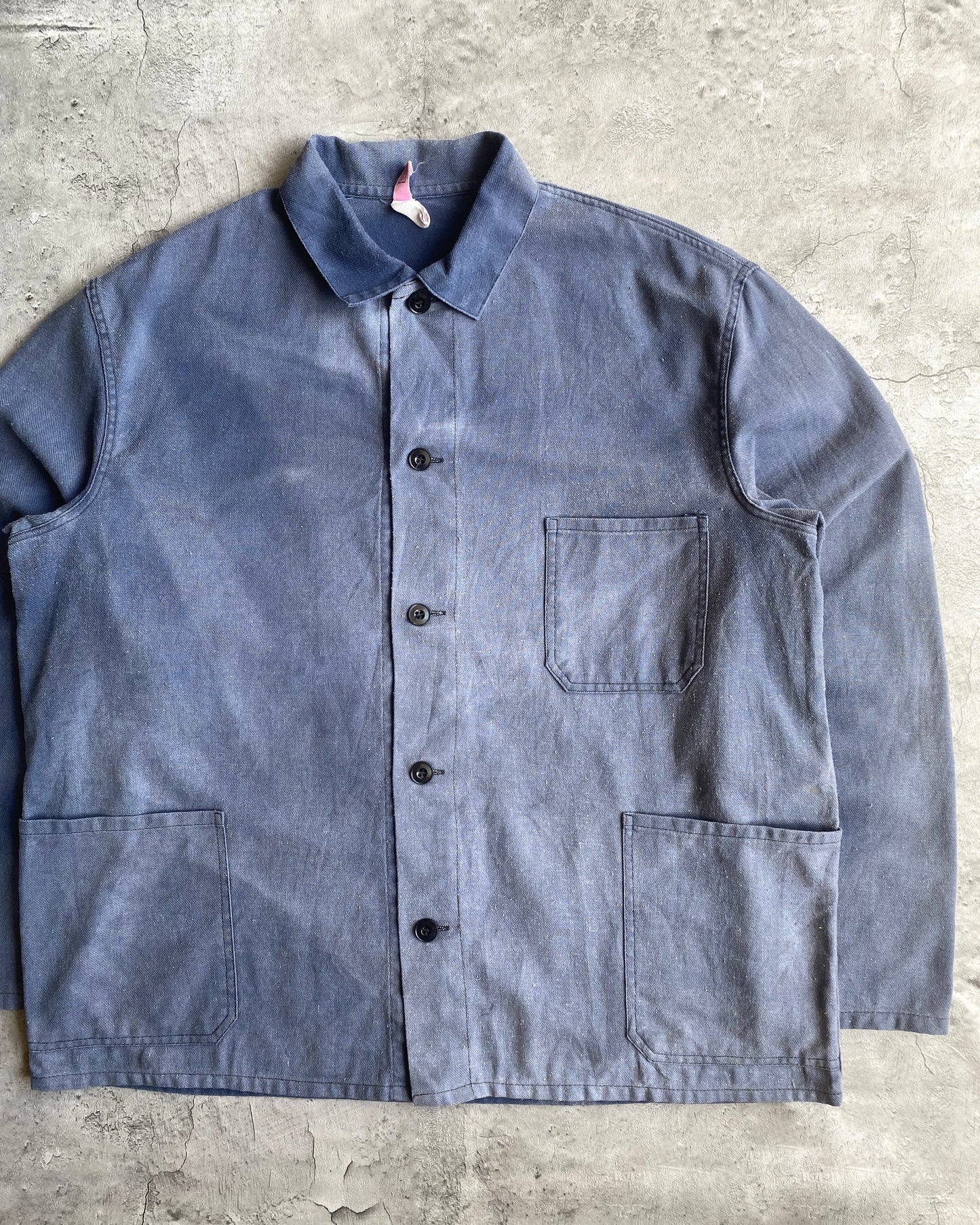 1970S SUN FADED FRENCH CHORE JACKET (L/XL)