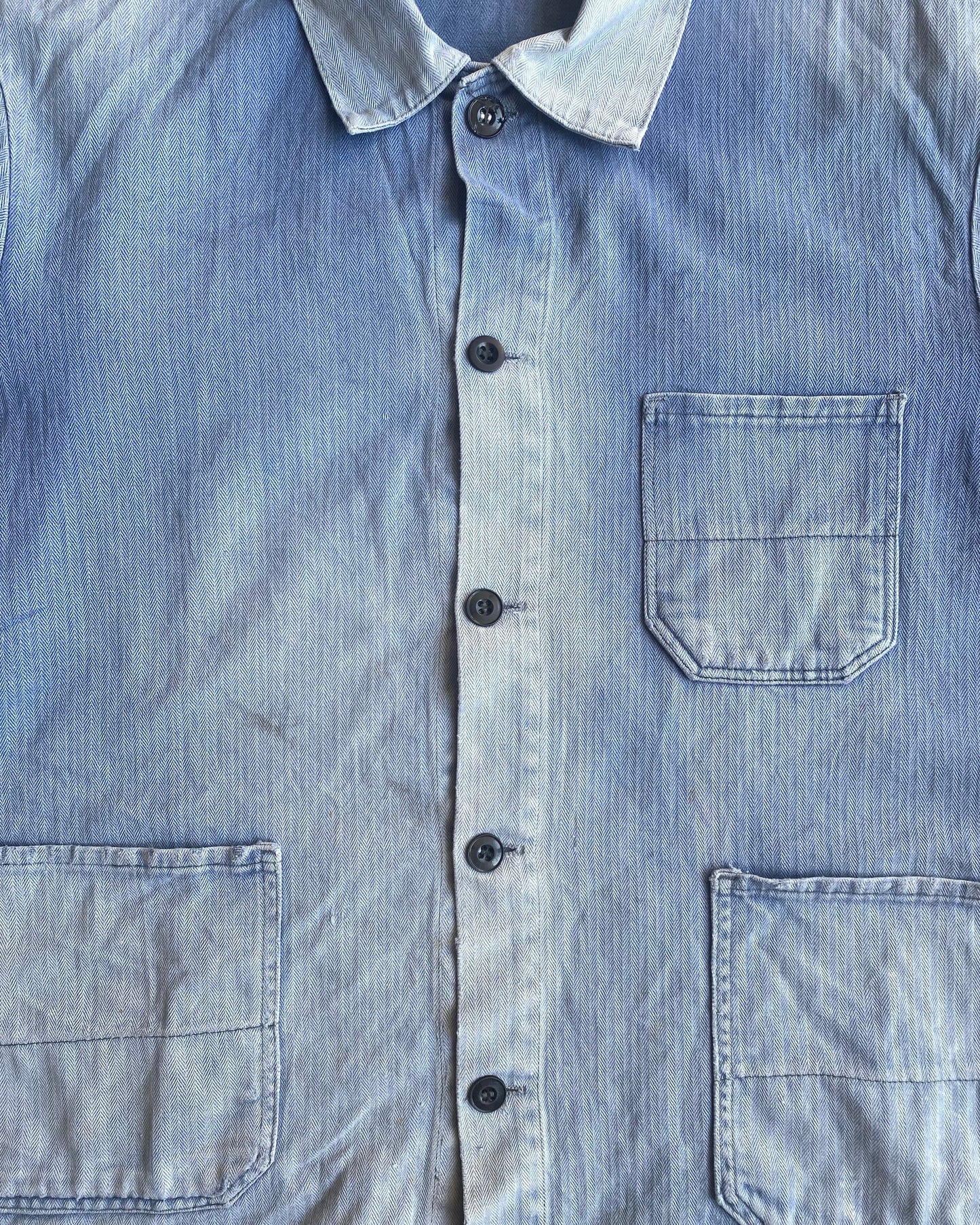 1960S SUN FADED HBT FRENCH CHORE JACKET (M/L)