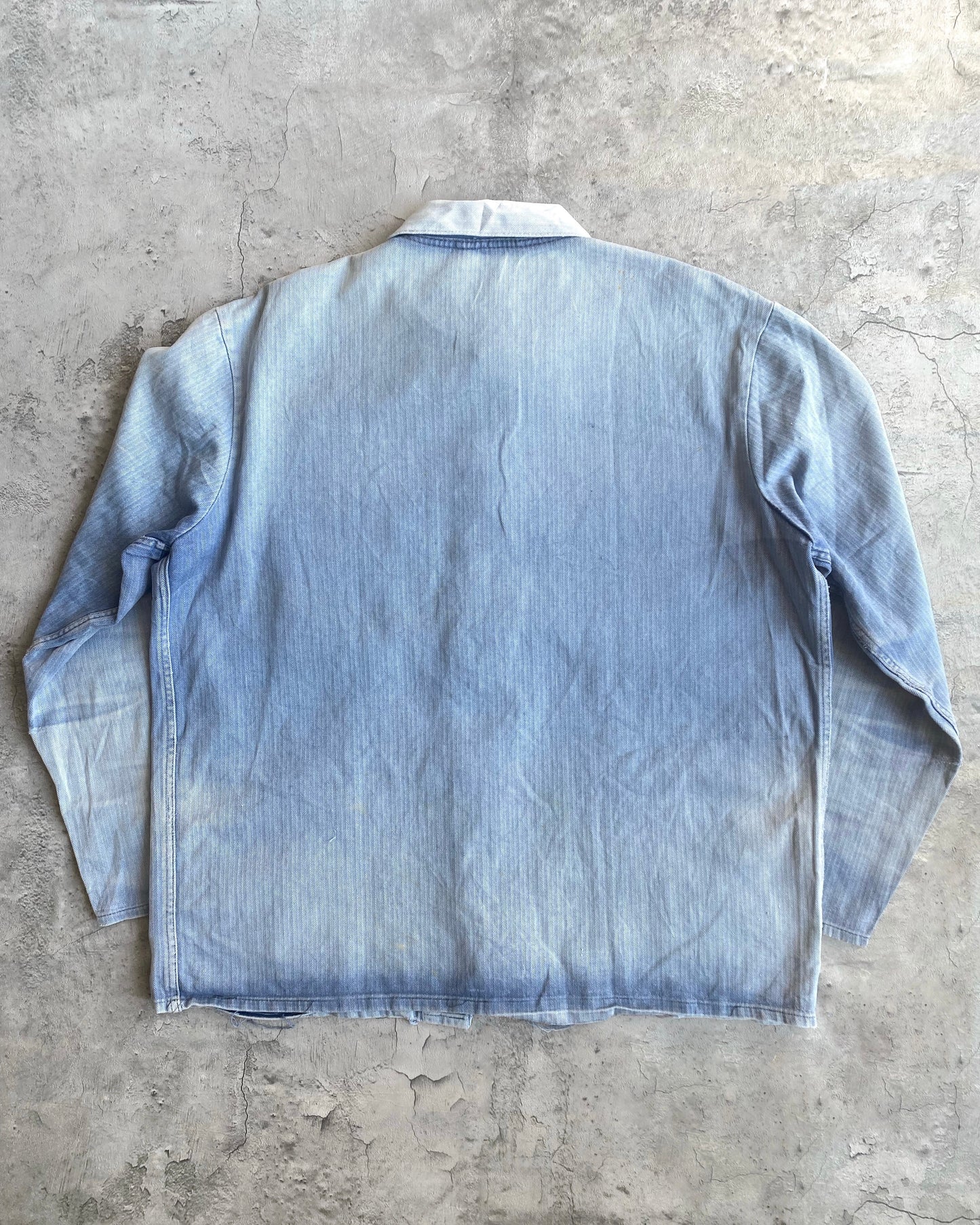 1960S SUN FADED HBT FRENCH CHORE JACKET (M/L)
