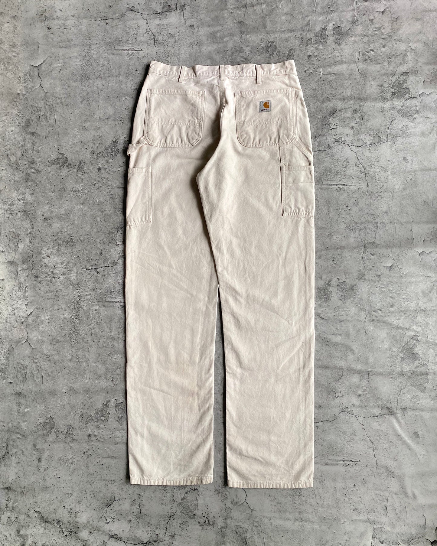 1990S WHITE PAINTED CARHARTT DOUBLE KNEE PANTS (34X34)