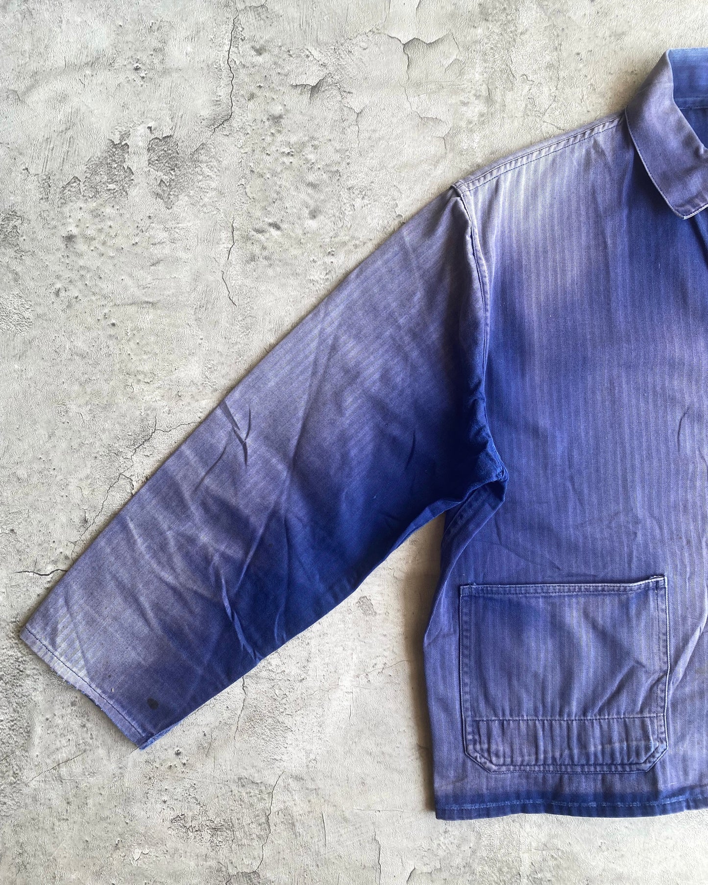 1960S SUN FADED CROPPED HBT FRENCH CHORE JACKET (S-L)