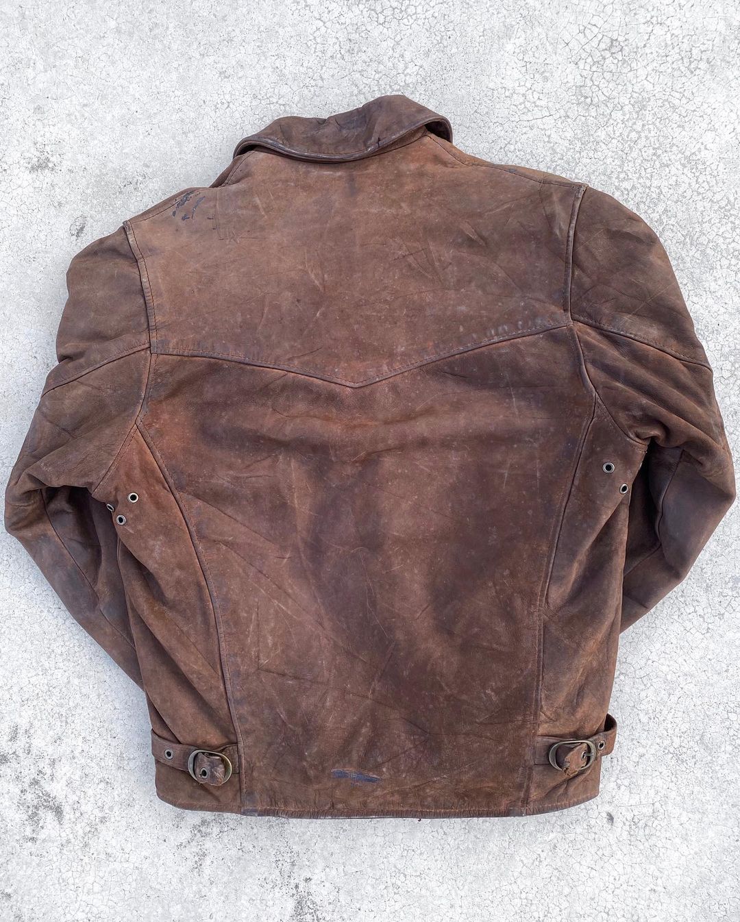 1980S SCHOTT BROWN LEATHER JACKET (M/L)