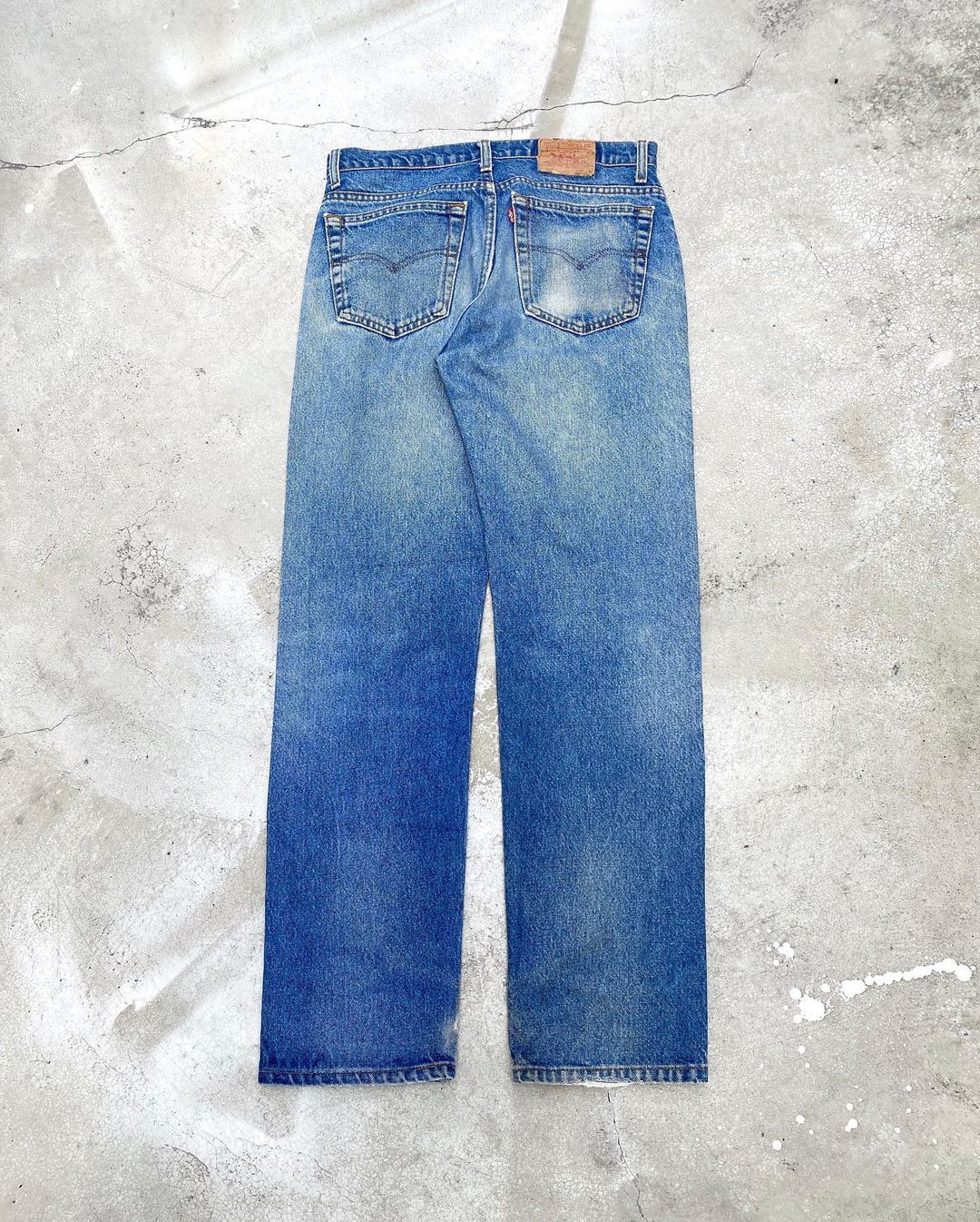 1980S LEVI’S 505 SASHIKO PATCHED JEANS (33X32)