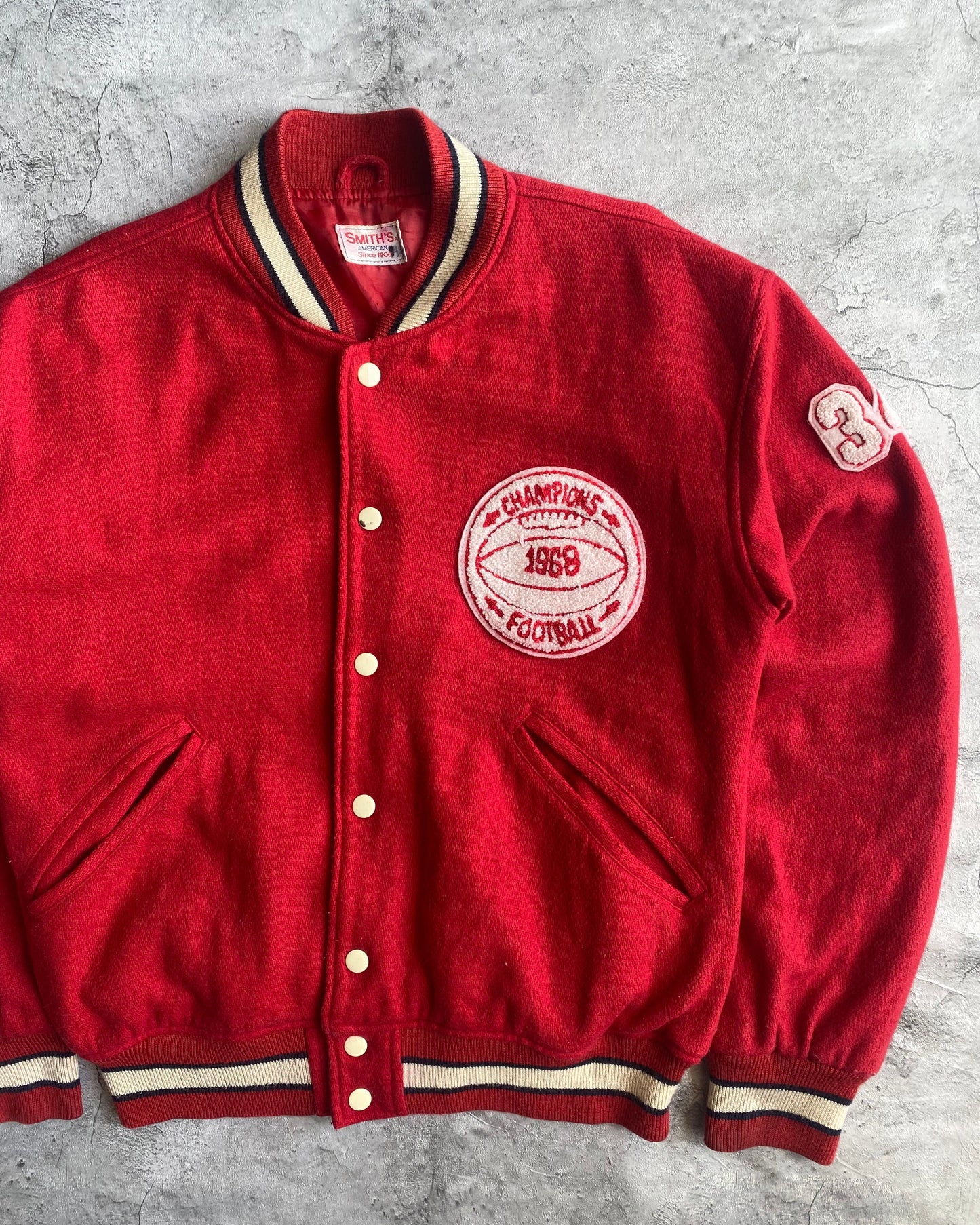 1968 'RHAUNHUNST FOOTBALL' WOOL VARSITY JACKET (S-L)