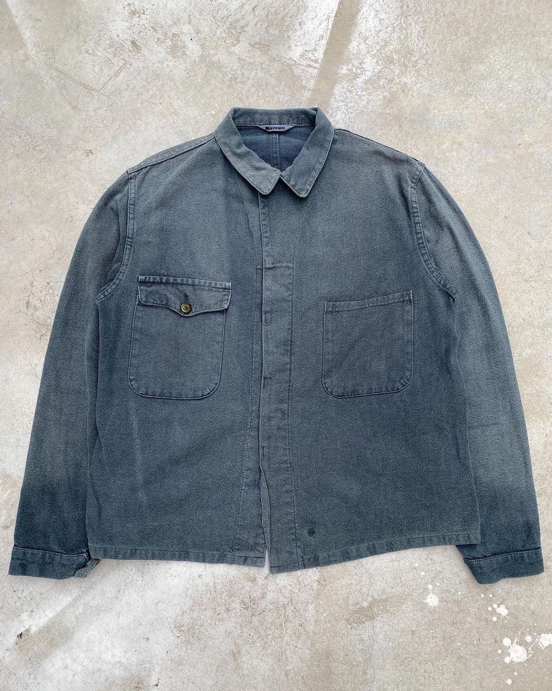 1980s Sun Faded Salt & Pepper French Workwear