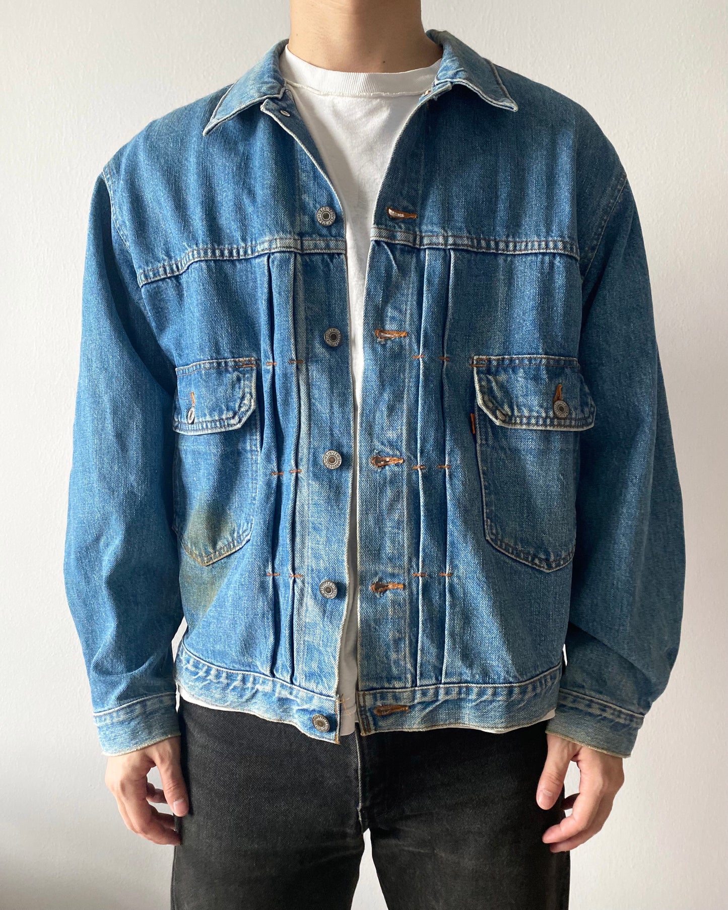 1980S FADED LEVI'S TYPE II DENIM JACKET (L/XL)