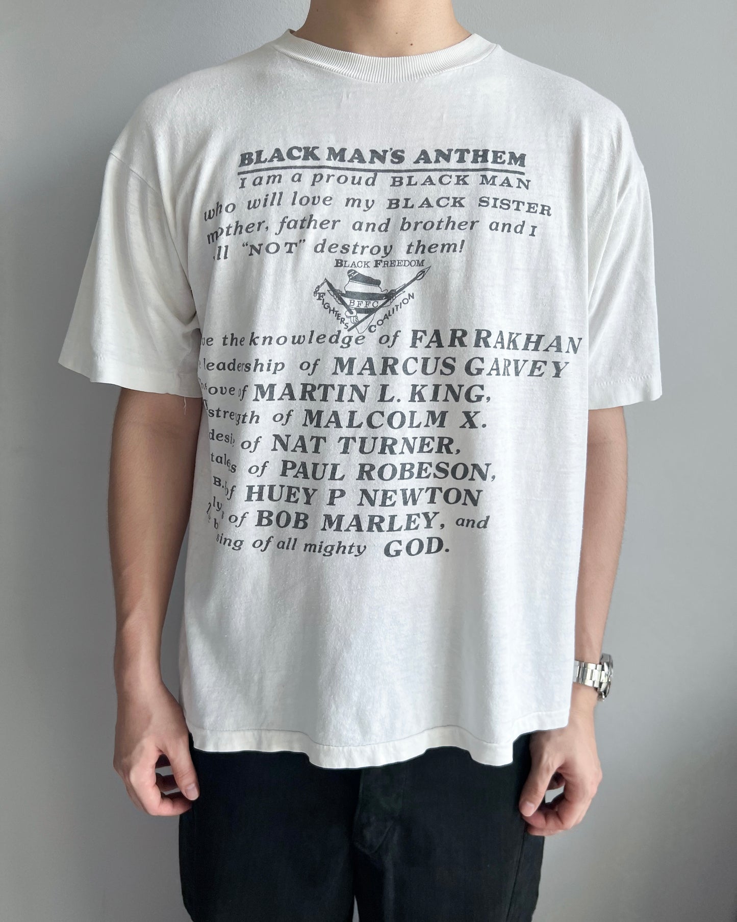 1980S 'BLACK MAN'S ANTHEM' SINGLE STITCH TEE (XL)