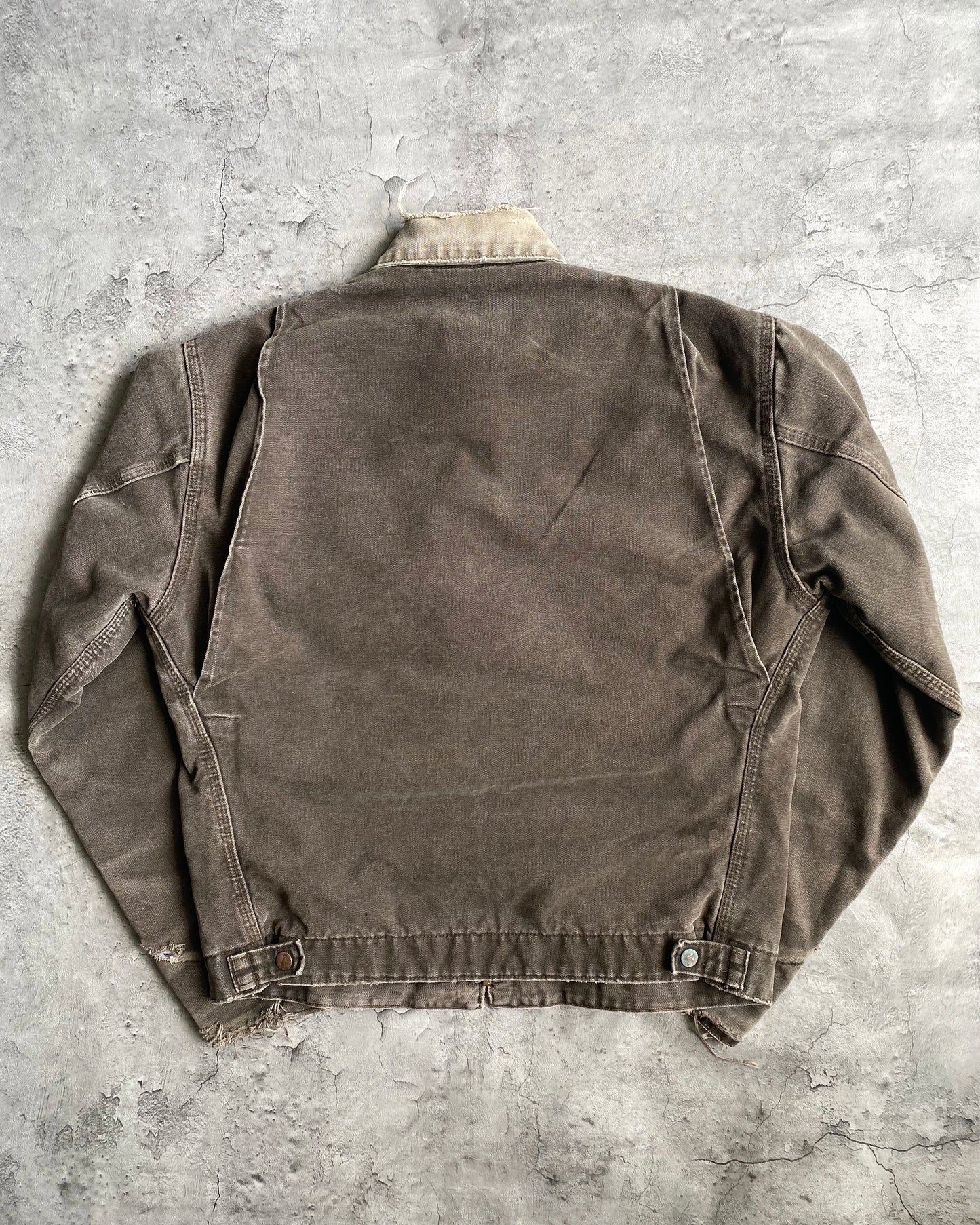 1990S SUN FADED BROWN CARHARTT DETROIT JACKET (M)