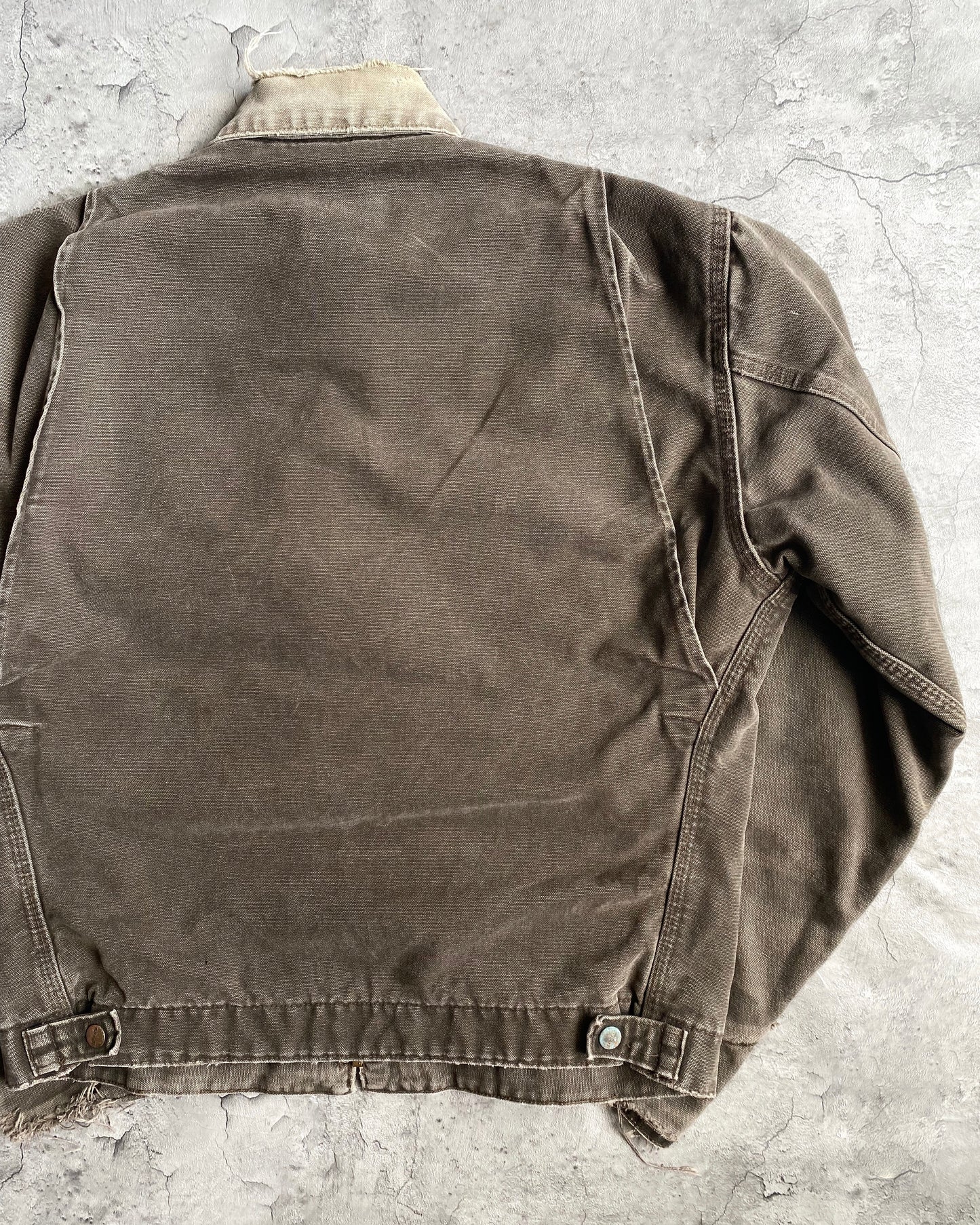 1990S SUN FADED BROWN CARHARTT DETROIT JACKET (M)