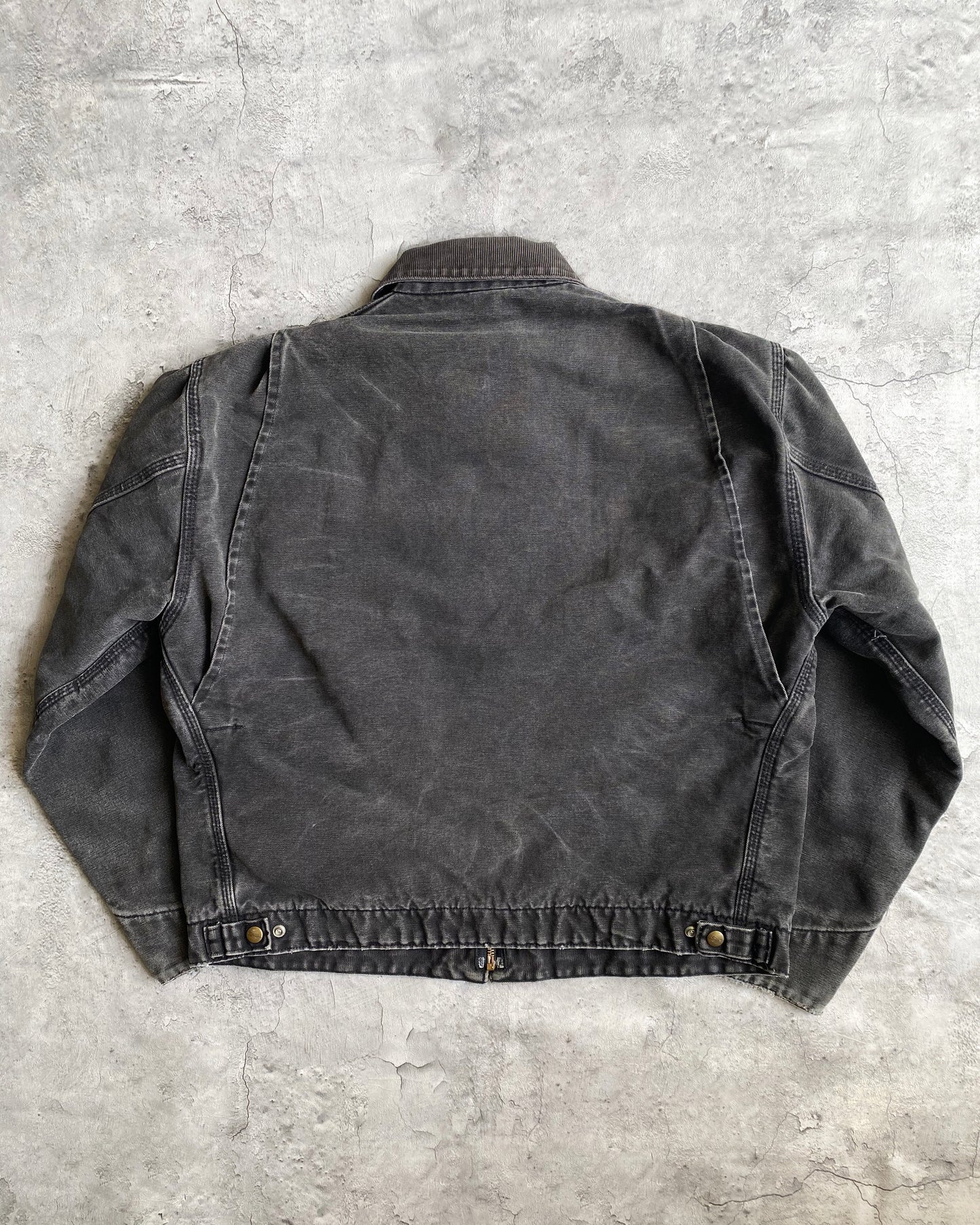 1990S FADED BLACK CARHARTT DETROIT JACKET (L)