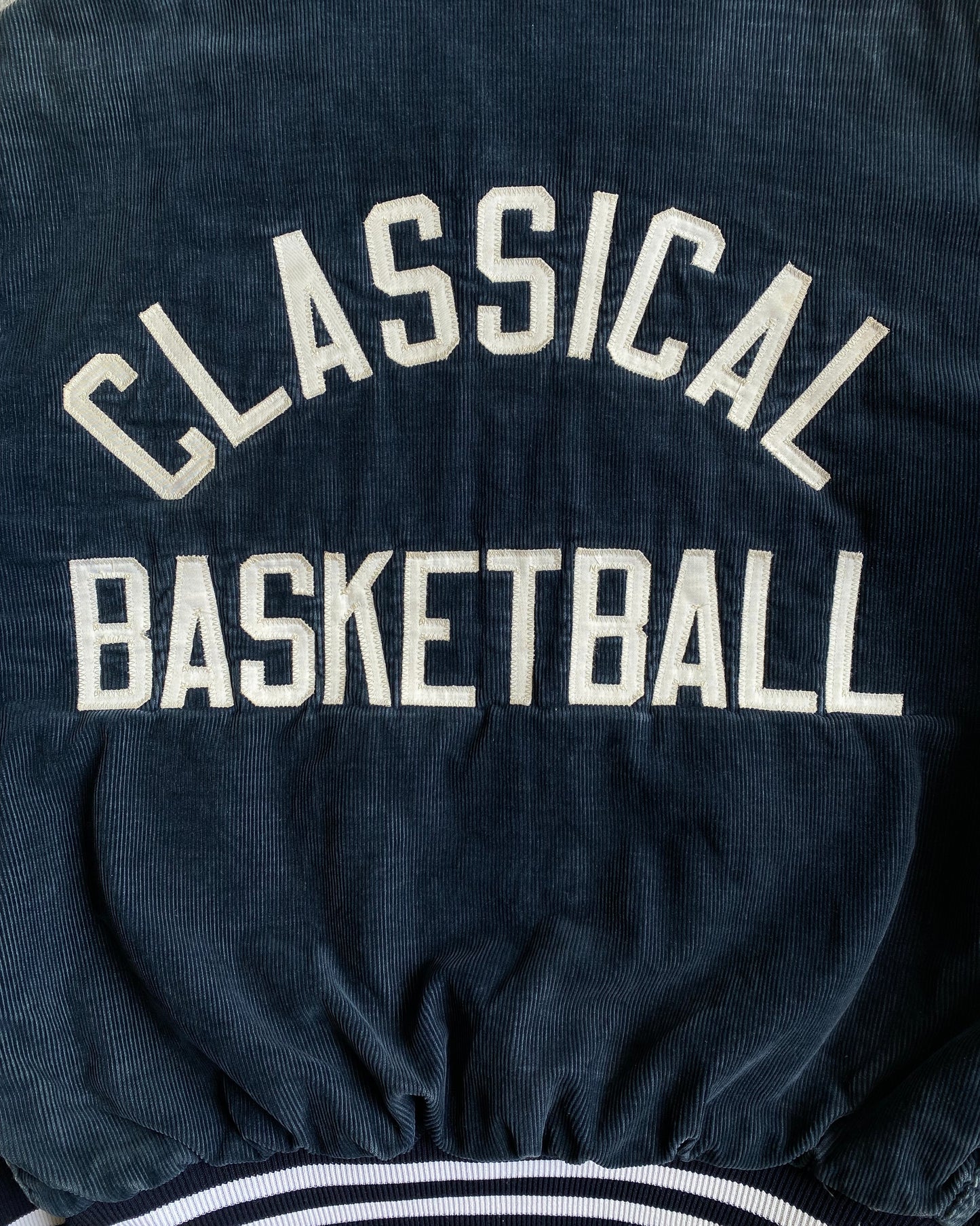 1980S 'CLASSICAL BASKETBALL' CORDUROY VARSITY JACKET (M)