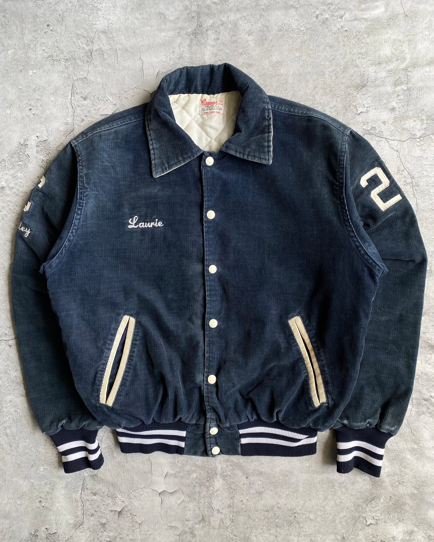 1980S 'CLASSICAL BASKETBALL' CORDUROY VARSITY JACKET (M)