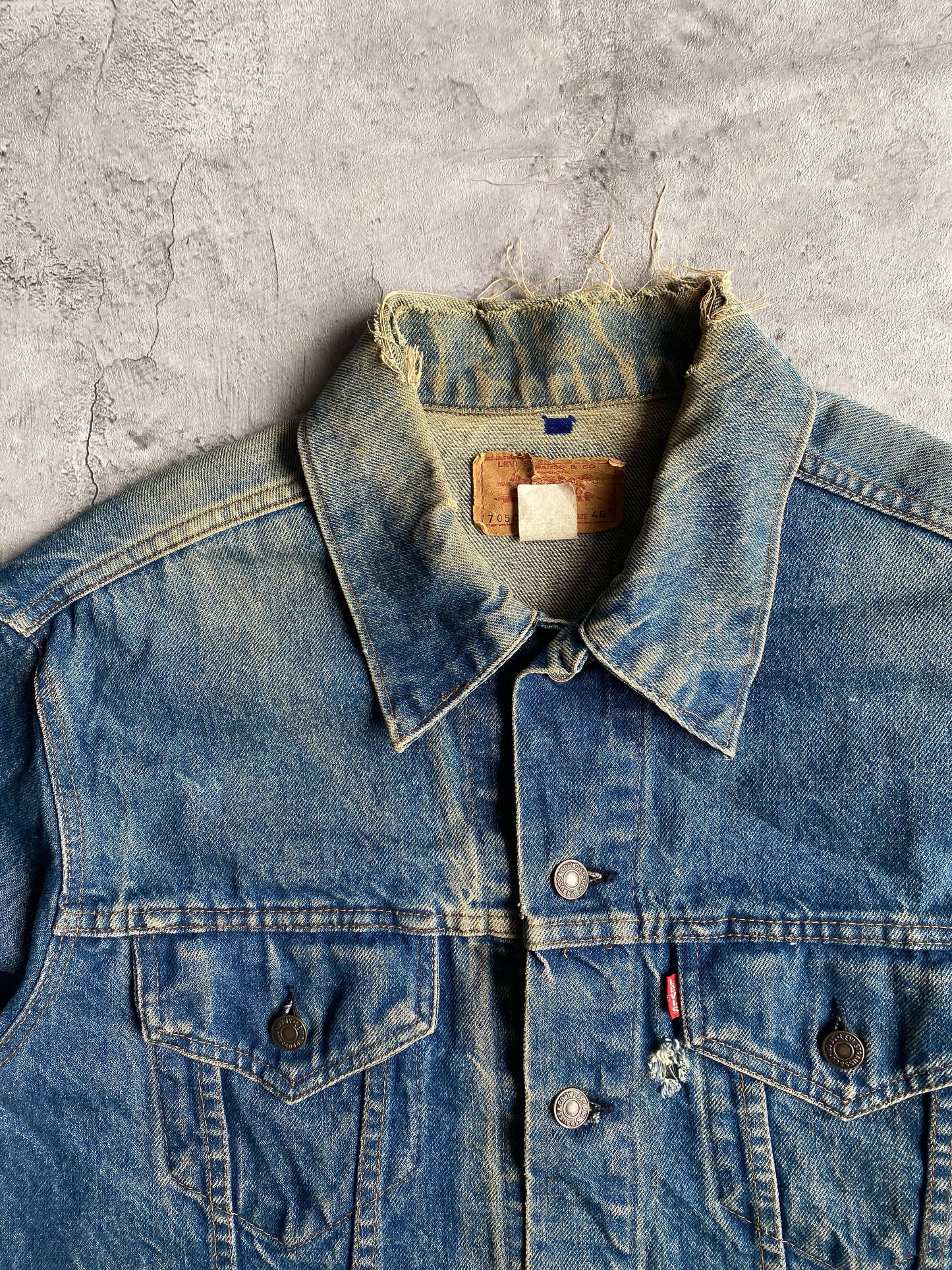1980S FADED WASHED LEVI'S TYPE III TRUCKER JACKET (L)