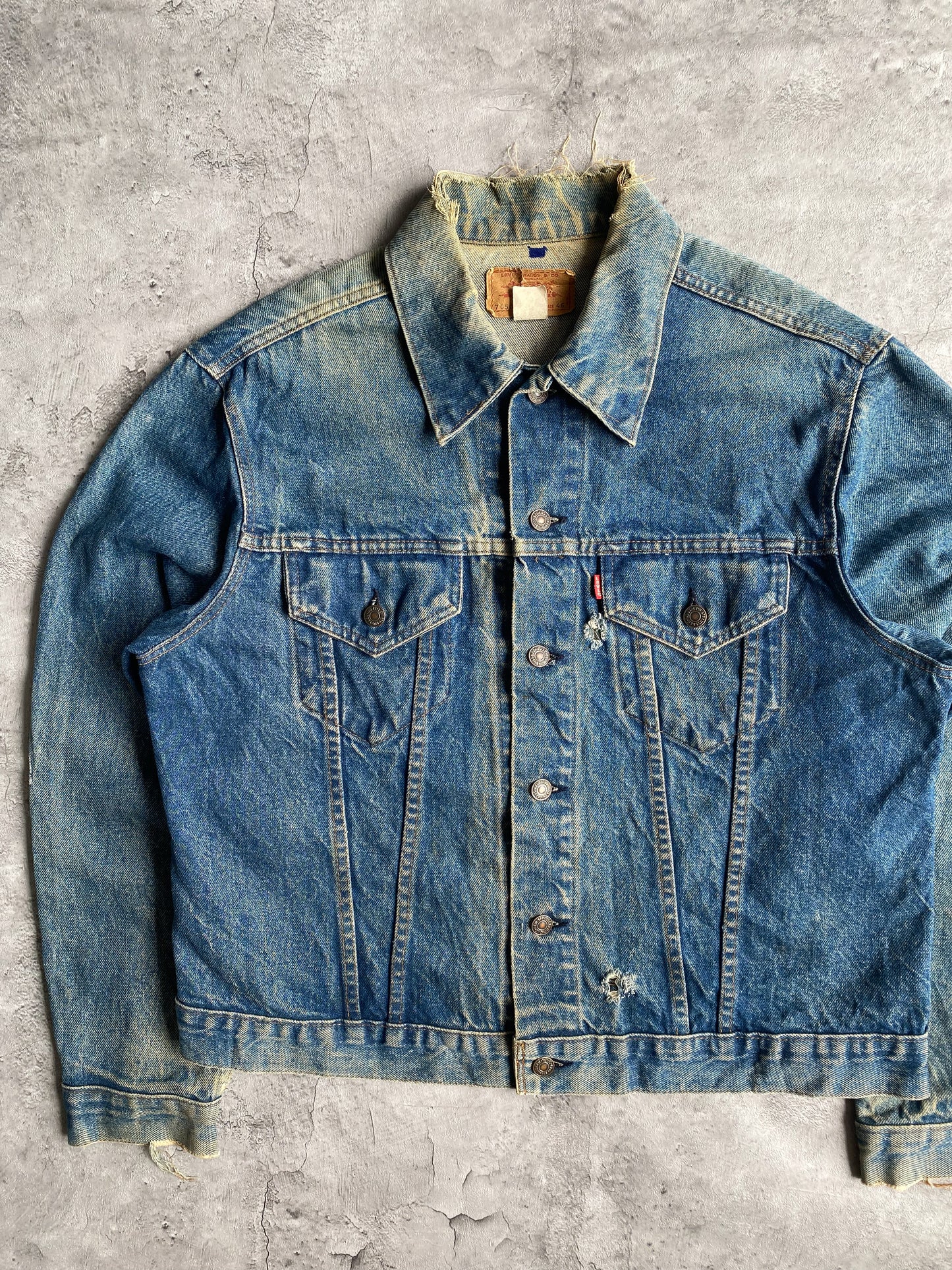 1980S FADED WASHED LEVI'S TYPE III TRUCKER JACKET (L)