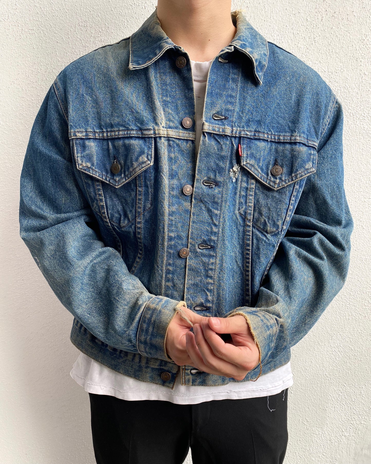 1980S FADED WASHED LEVI'S TYPE III TRUCKER JACKET (L)