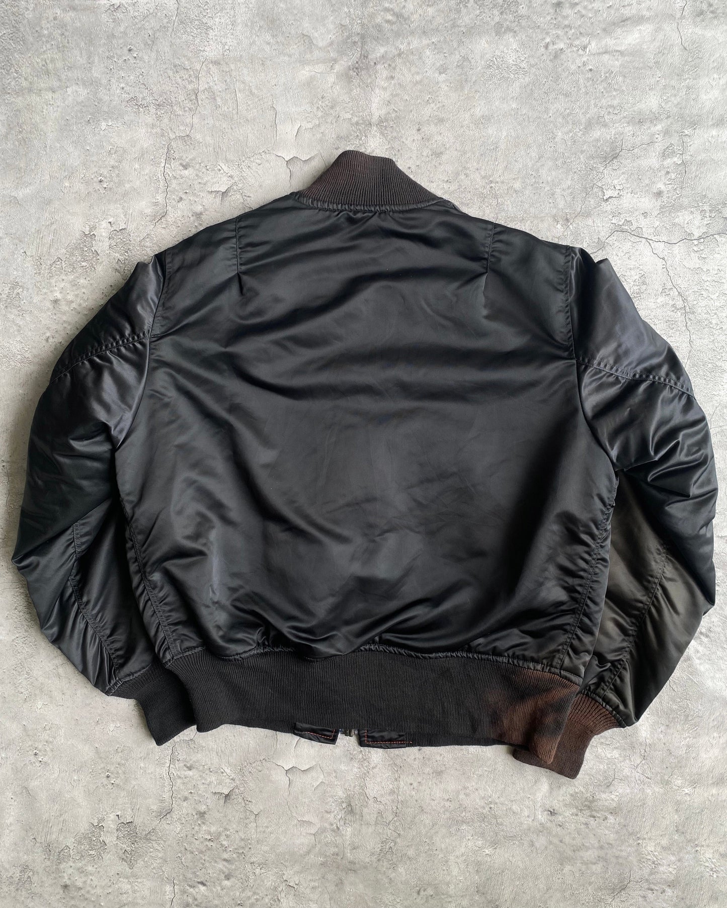 1980S SUN FADED NYLON REVERSIBLE BOMBER JACKET (M-XL)