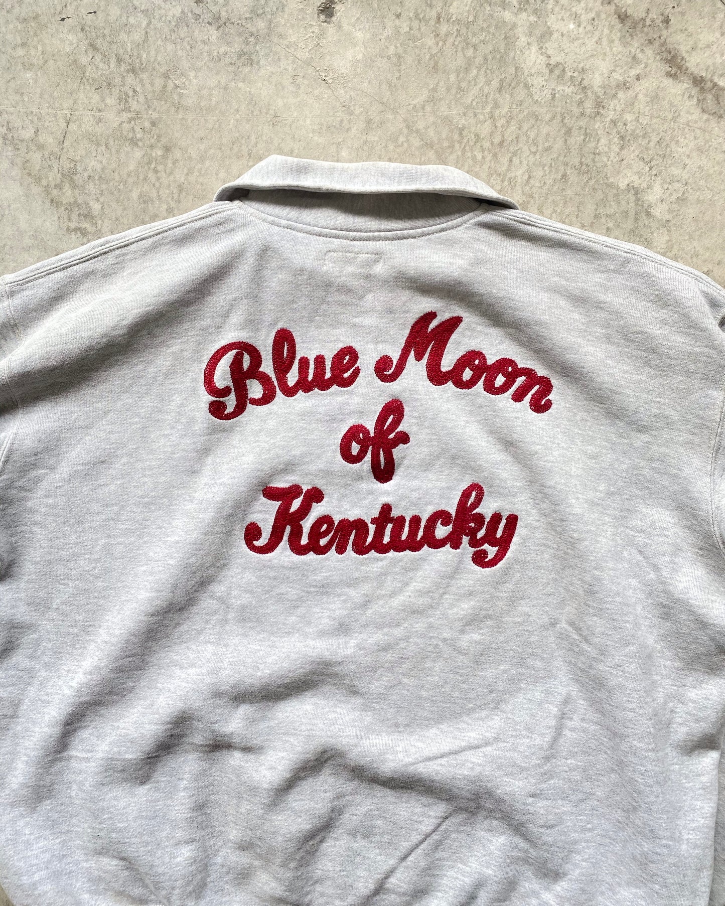 1990S MCCOY 'BLUE MOON OF KENTUCKY' HALF ZIP SWEATSHIRT (S-L)