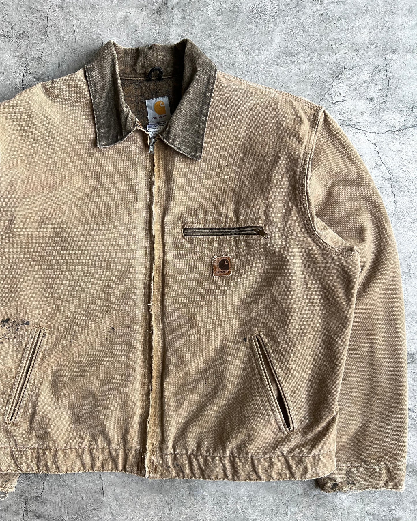1990S TAN CARHARTT DETROIT WORK JACKET (XL)
