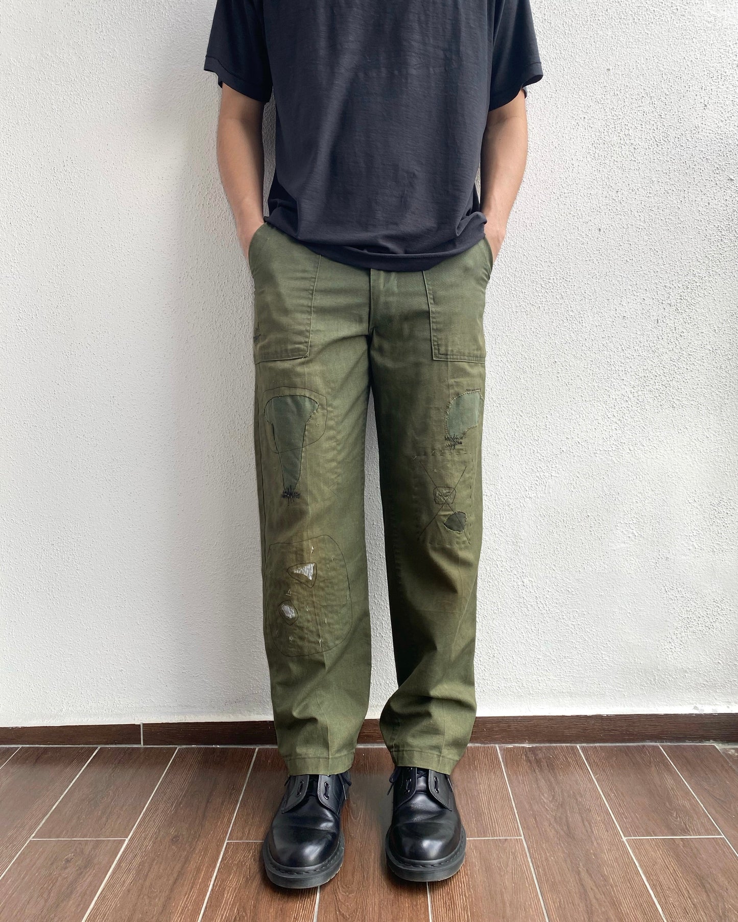 1970S PATCHED OG-507 US ARMY TROUSERS (32X29)